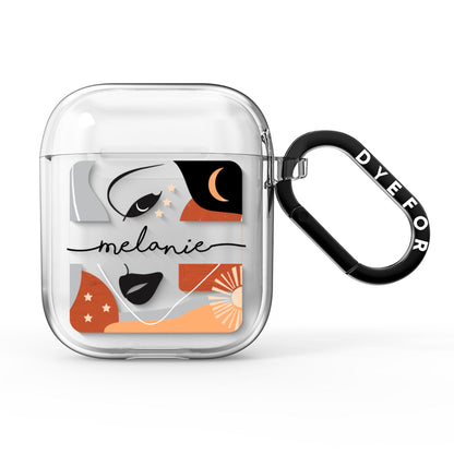 Personalised Line Art AirPods Clear Case