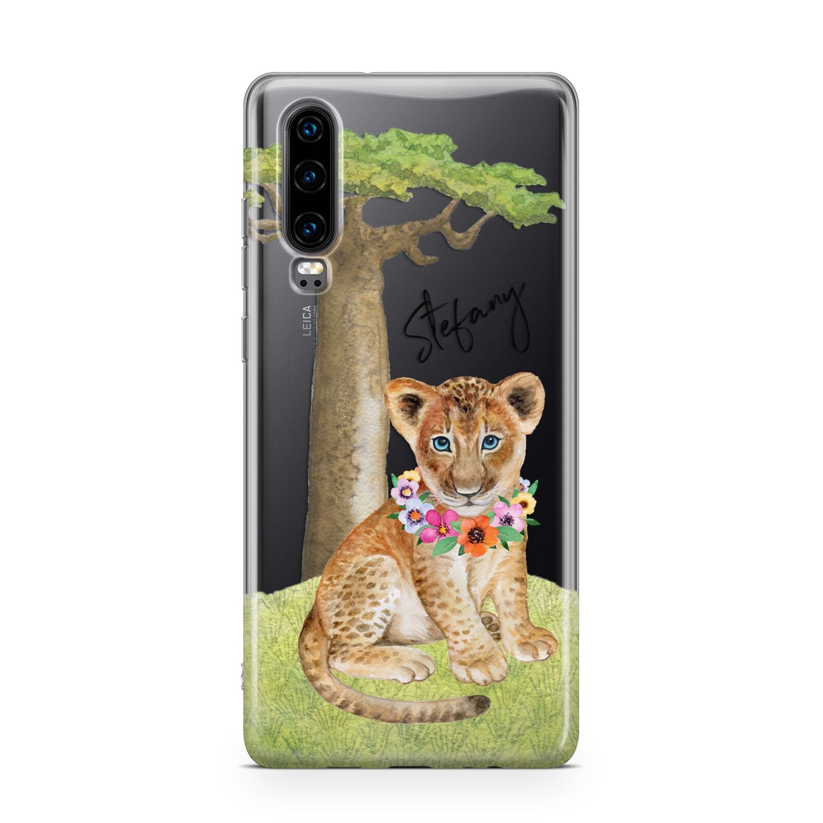 Personalised Lion Cub Huawei P30 Phone Case