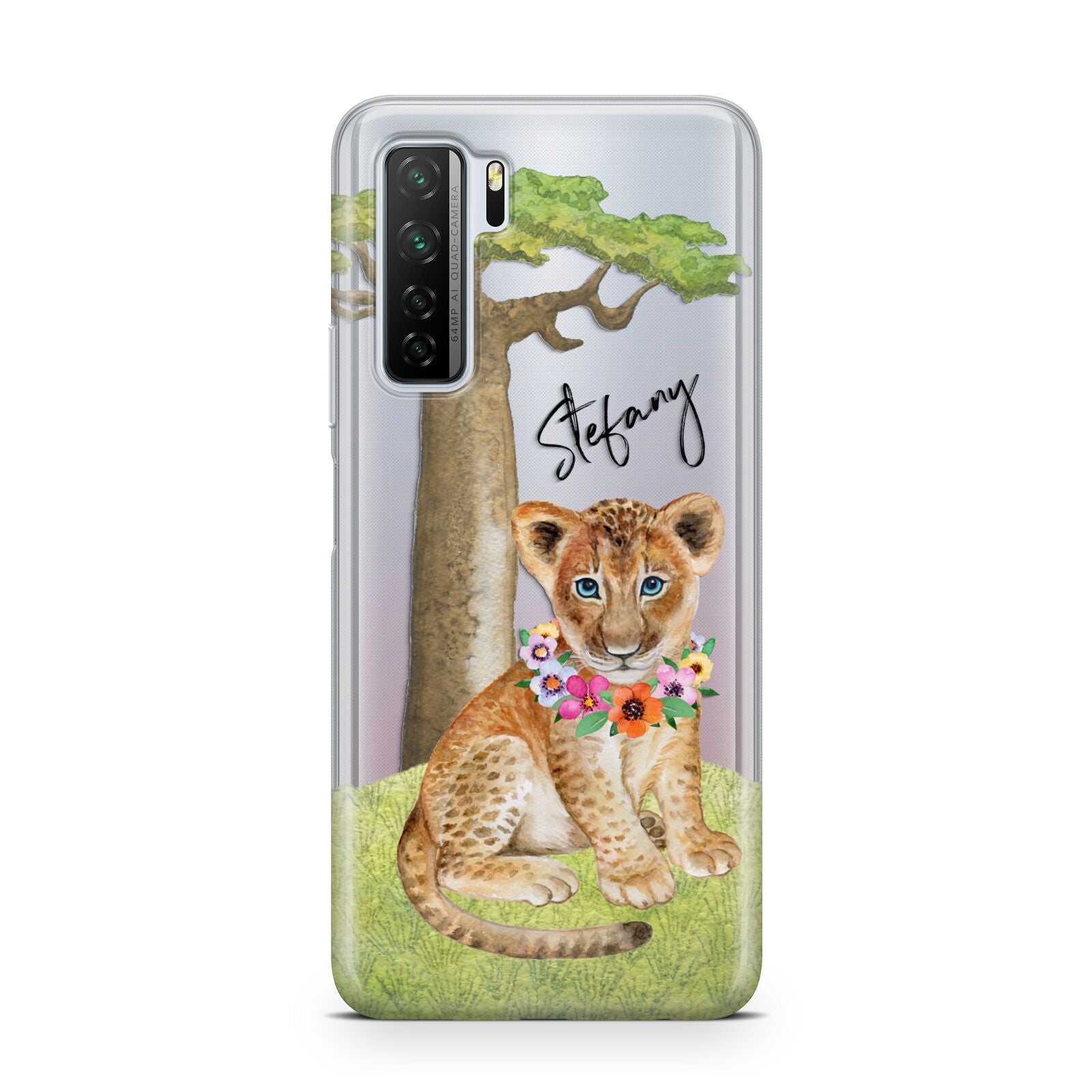 Personalised Lion Cub Huawei P40 Lite 5G Phone Case