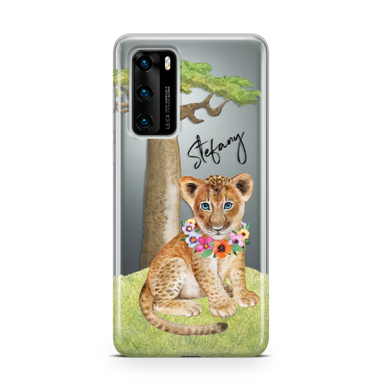 Personalised Lion Cub Huawei P40 Phone Case