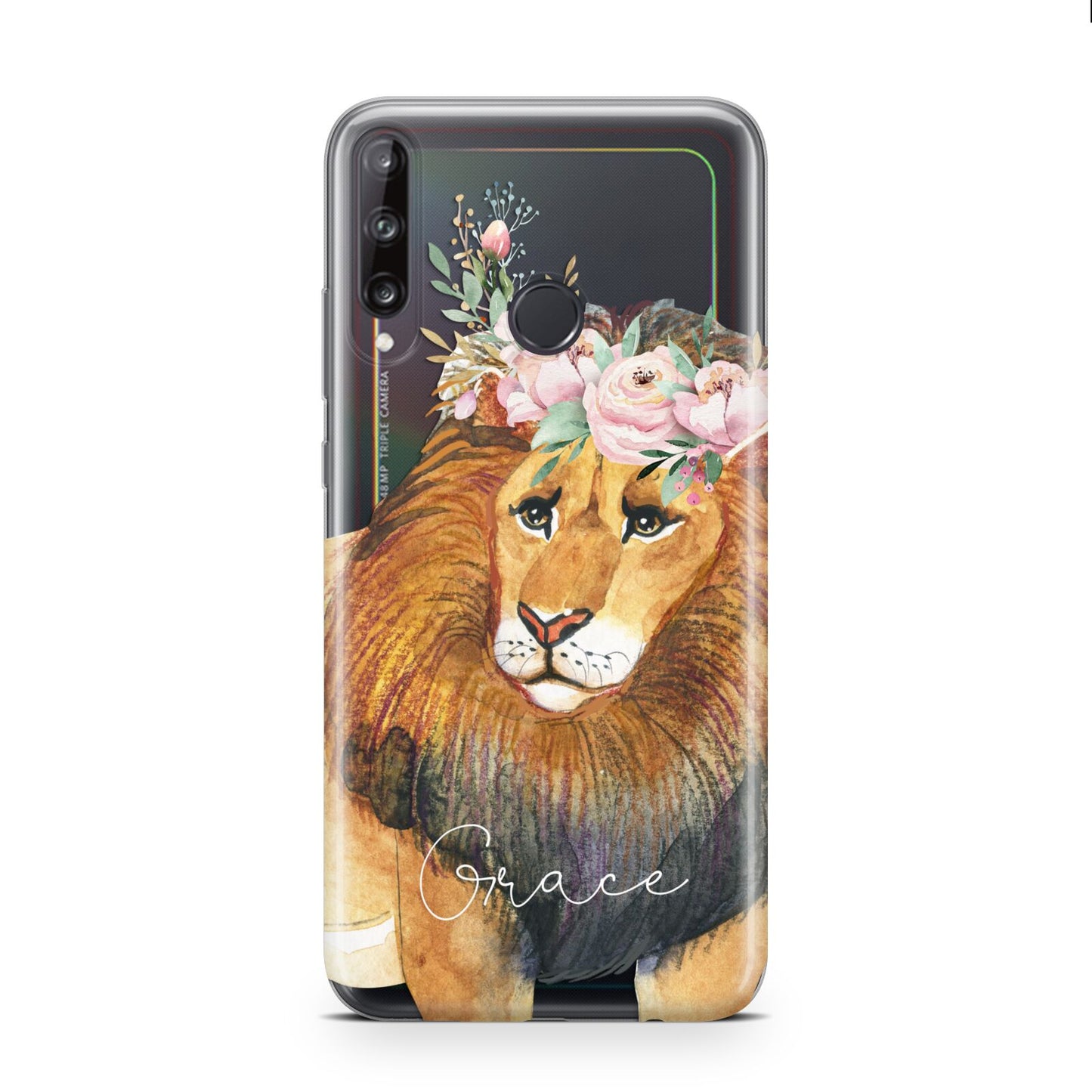 Personalised Lion Huawei P40 Lite E Phone Case