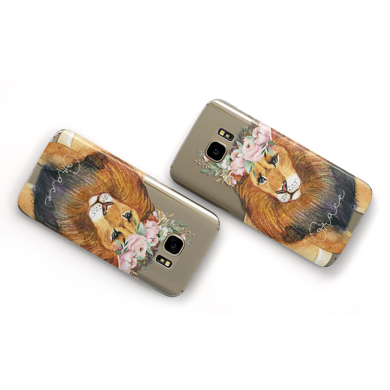 Personalised Lion Samsung Galaxy Case Flat Overview