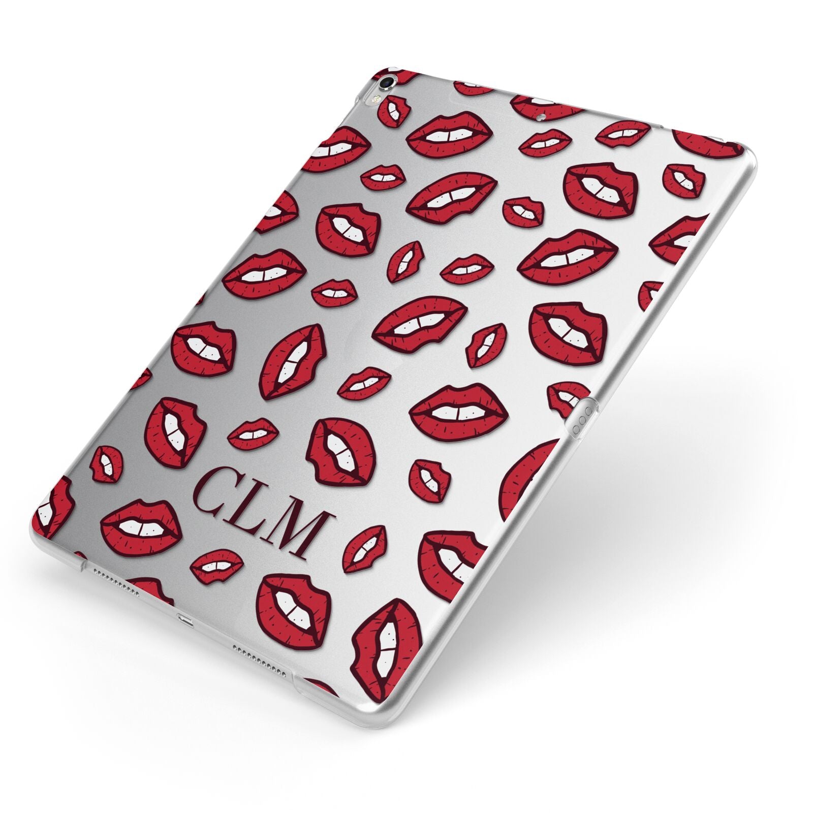 Personalised Lips Initials Apple iPad Case on Silver iPad Side View