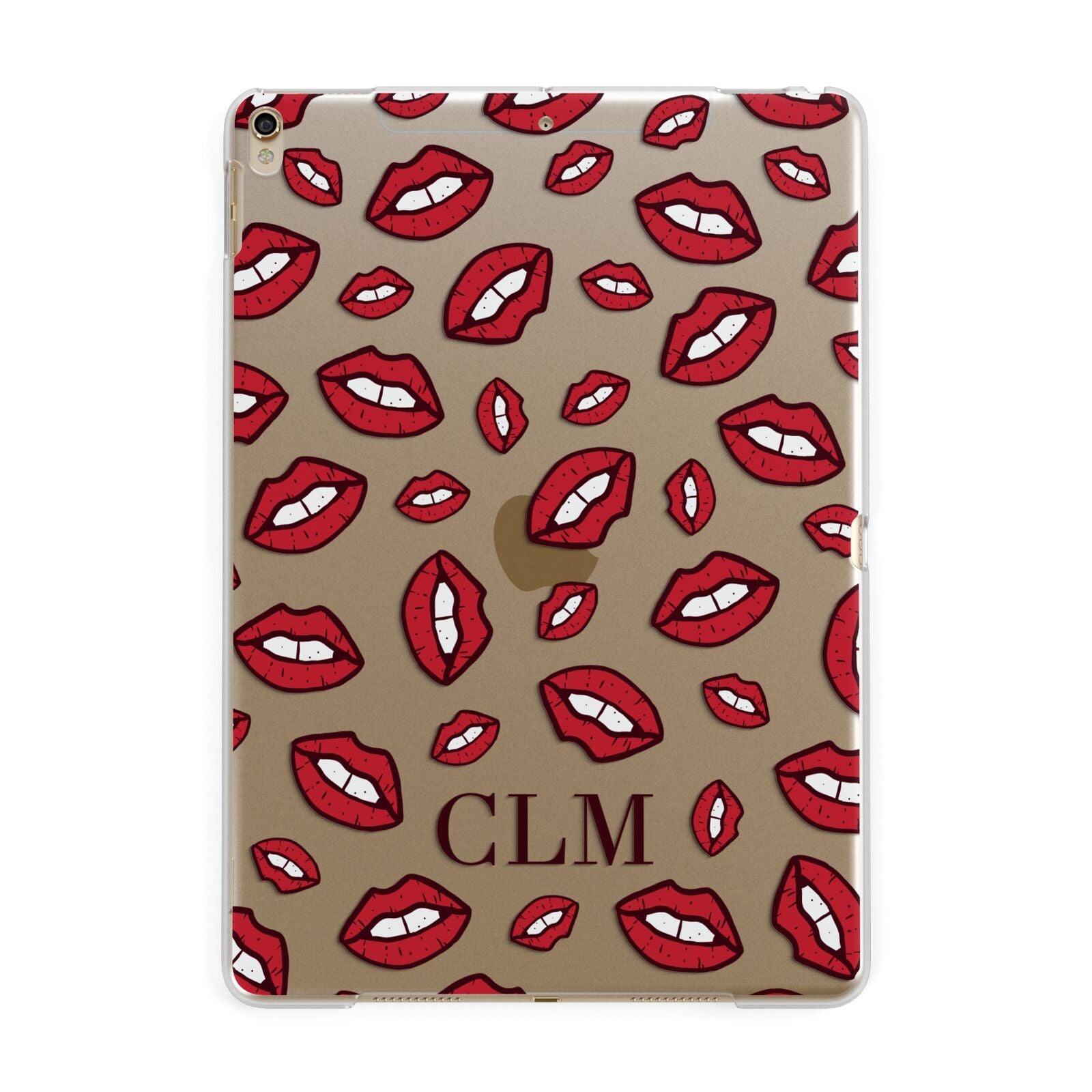 Personalised Lips Initials Apple iPad Gold Case