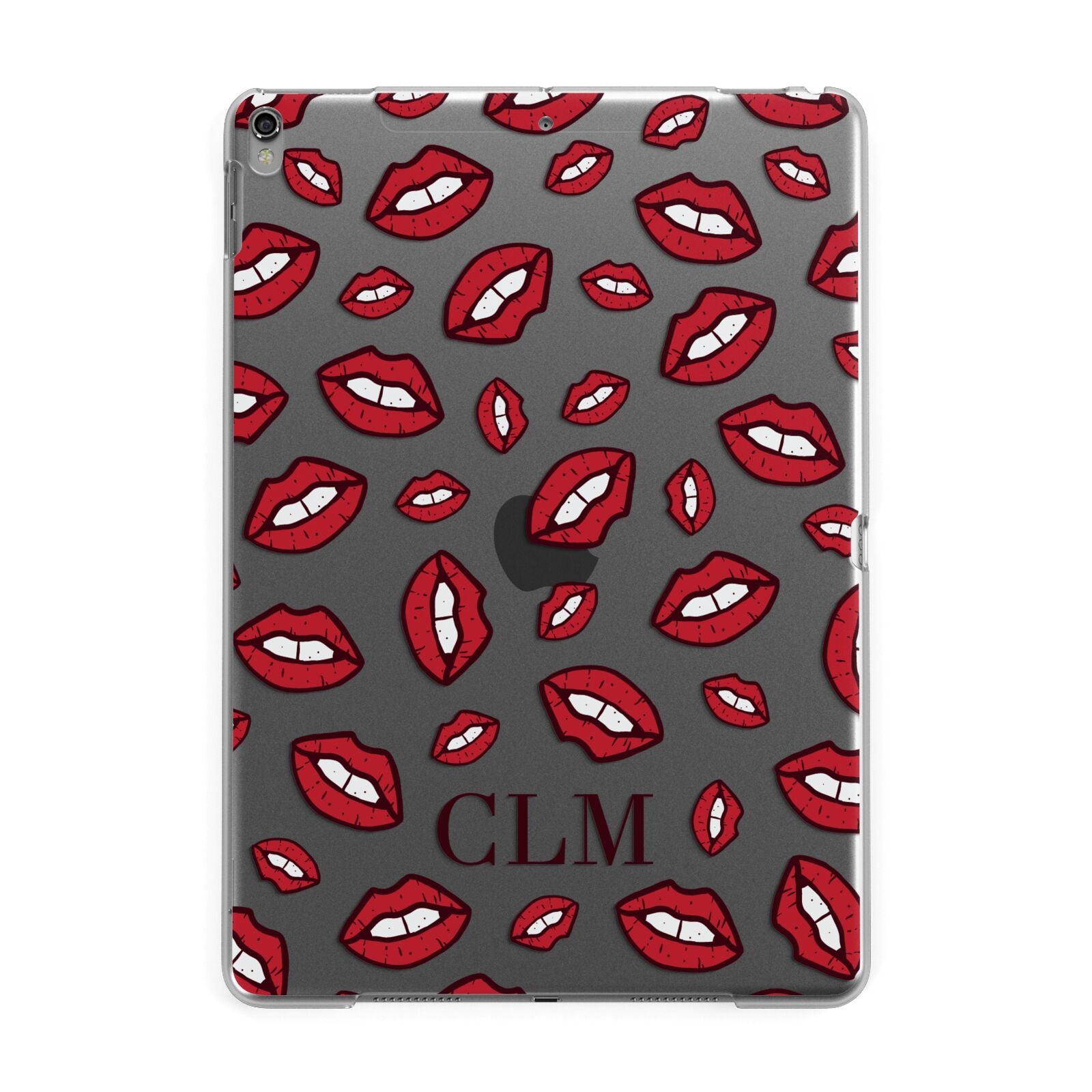 Personalised Lips Initials Apple iPad Grey Case