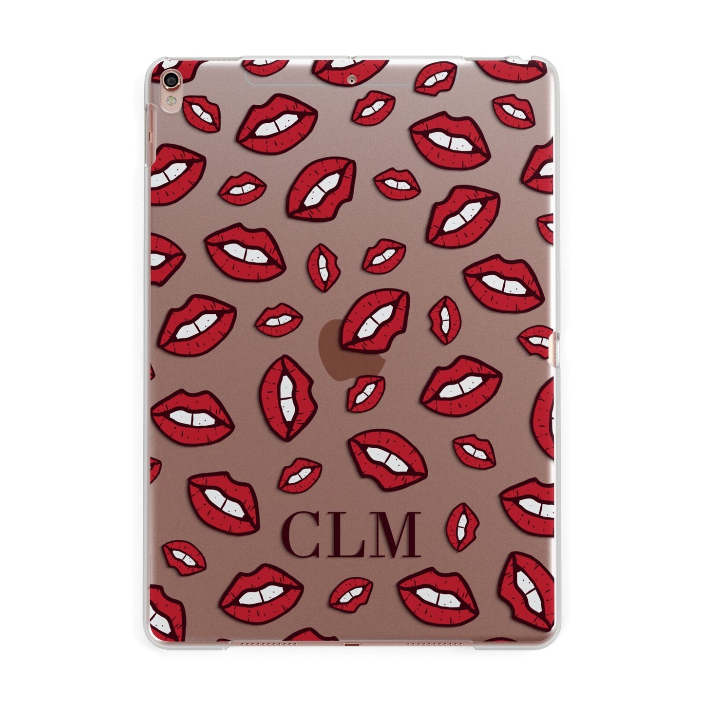 Personalised Lips Initials Apple iPad Rose Gold Case