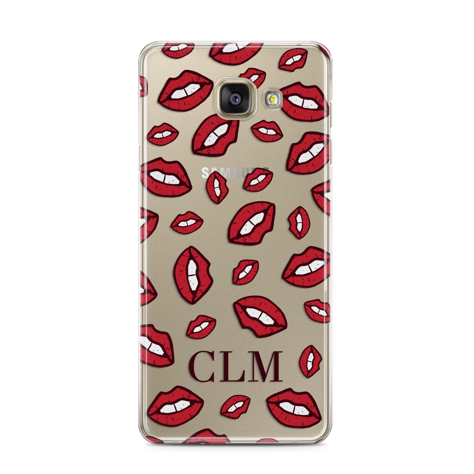 Personalised Lips Initials Samsung Galaxy A3 2016 Case on gold phone