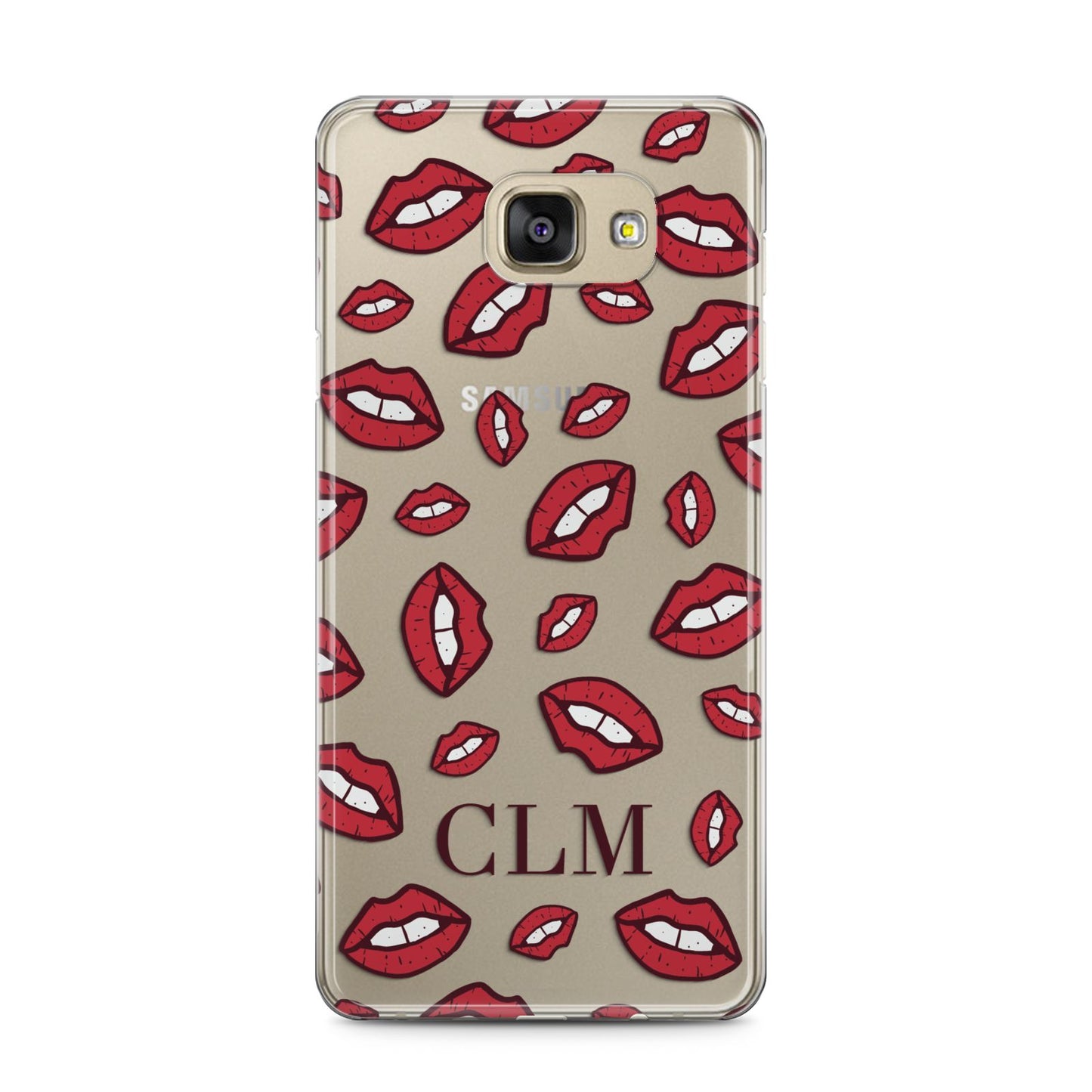 Personalised Lips Initials Samsung Galaxy A5 2016 Case on gold phone