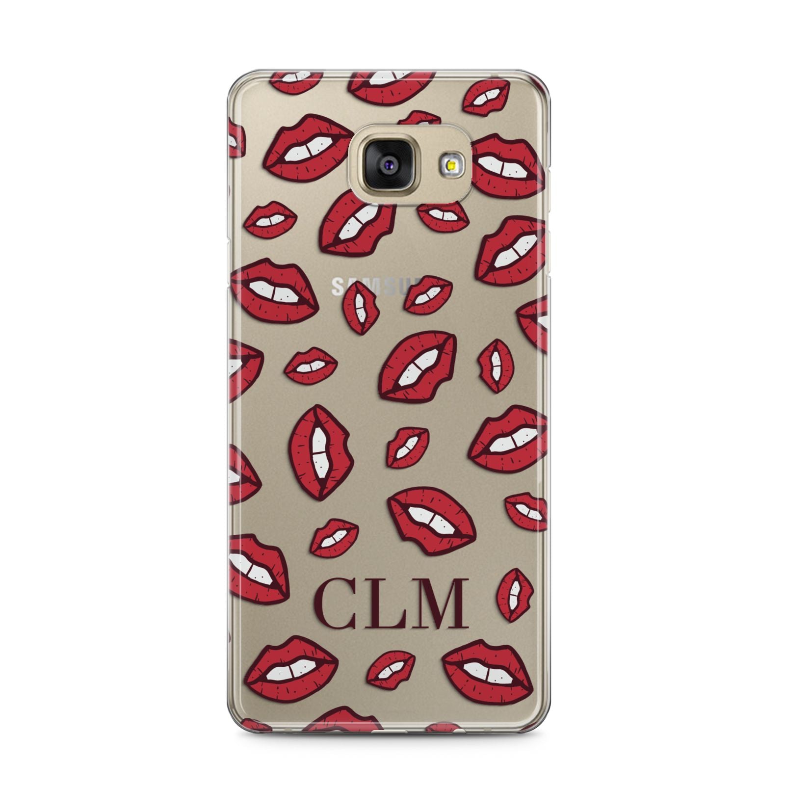 Personalised Lips Initials Samsung Galaxy A5 2016 Case on gold phone