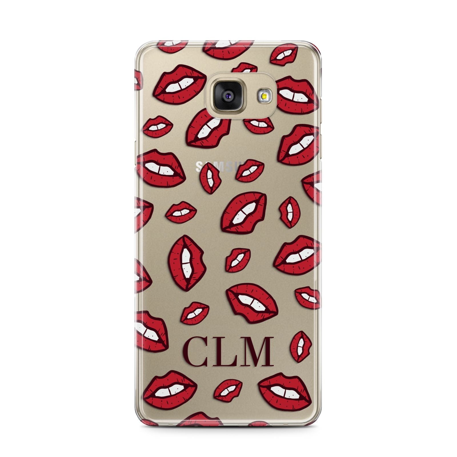 Personalised Lips Initials Samsung Galaxy A7 2016 Case on gold phone