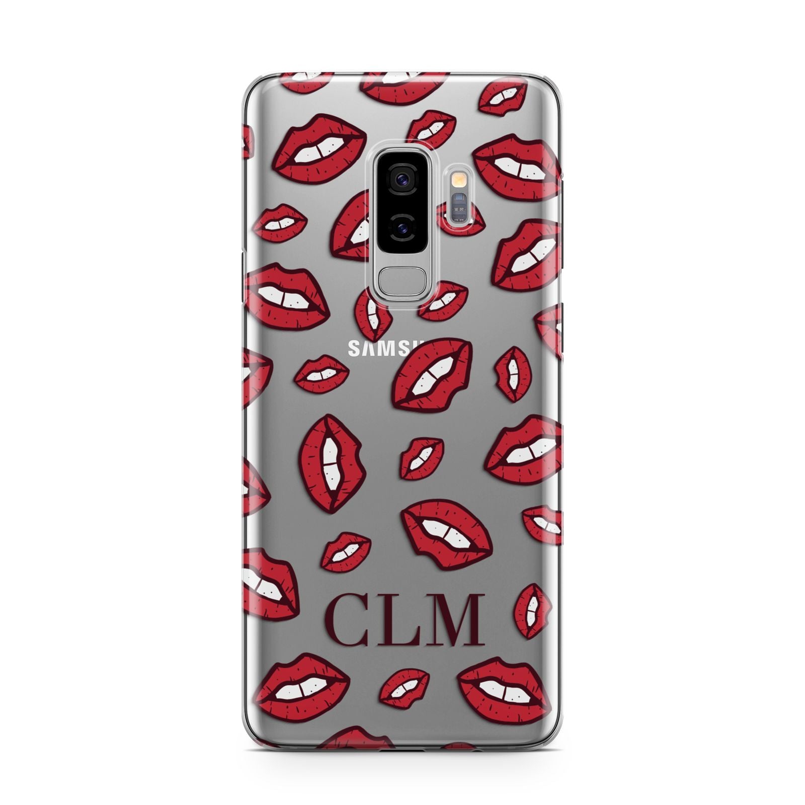 Personalised Lips Initials Samsung Galaxy S9 Plus Case on Silver phone