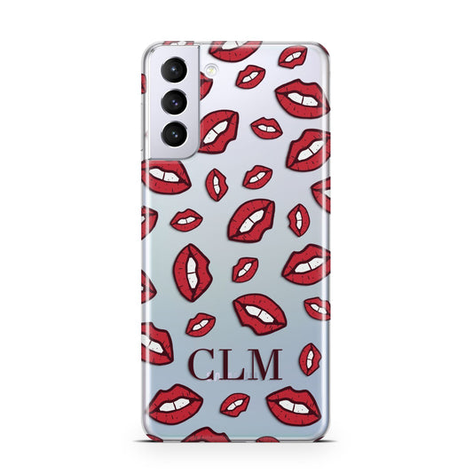 Personalised Lips Initials Samsung S21 Plus Phone Case