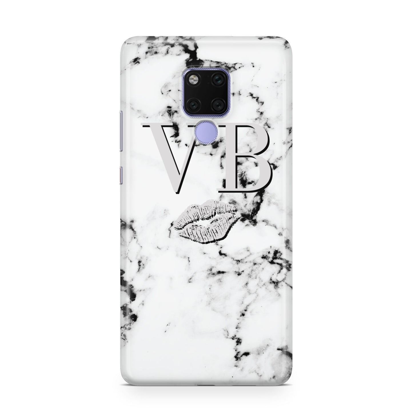 Personalised Lips Kiss Marble Initialed Huawei Mate 20X Phone Case