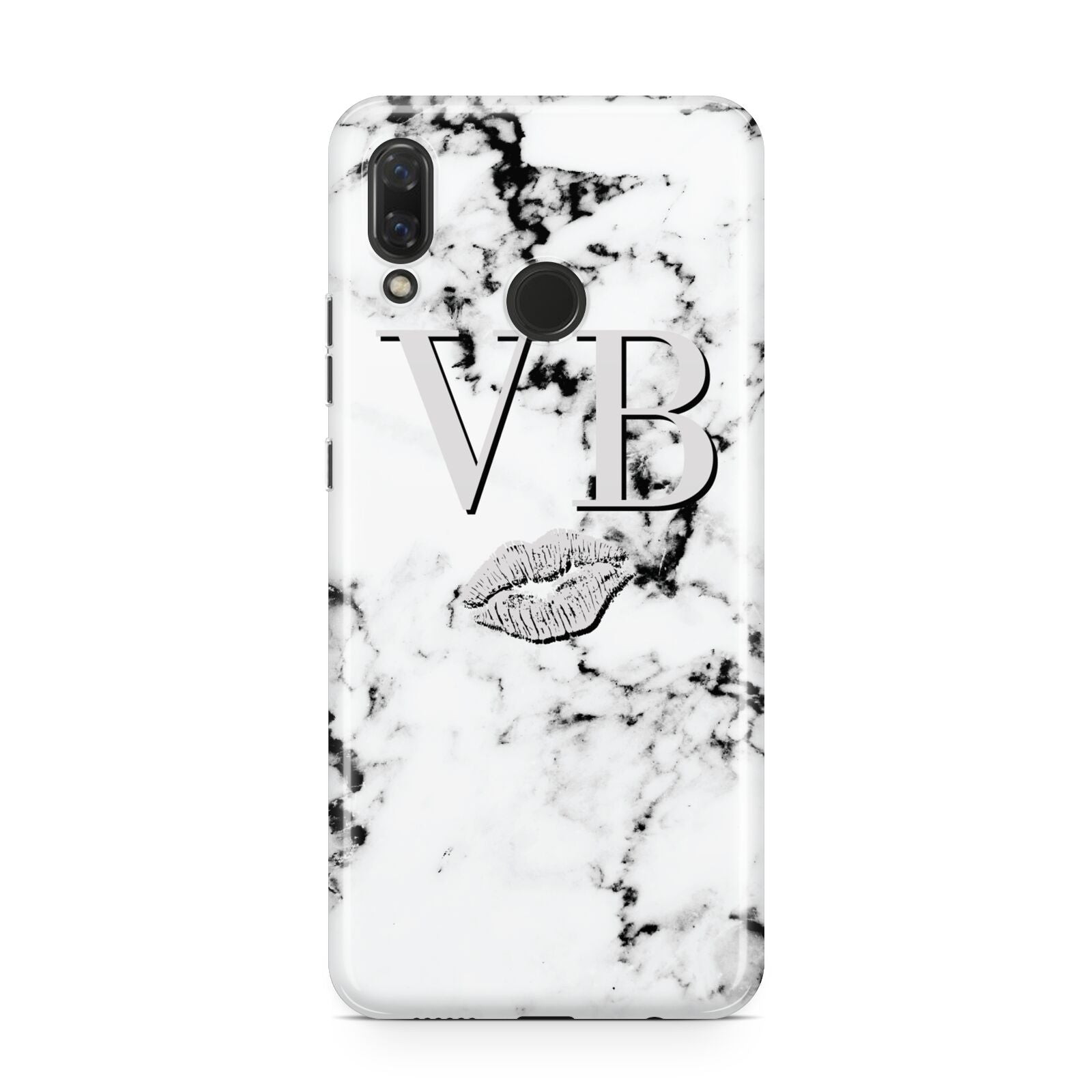 Personalised Lips Kiss Marble Initialed Huawei Nova 3 Phone Case