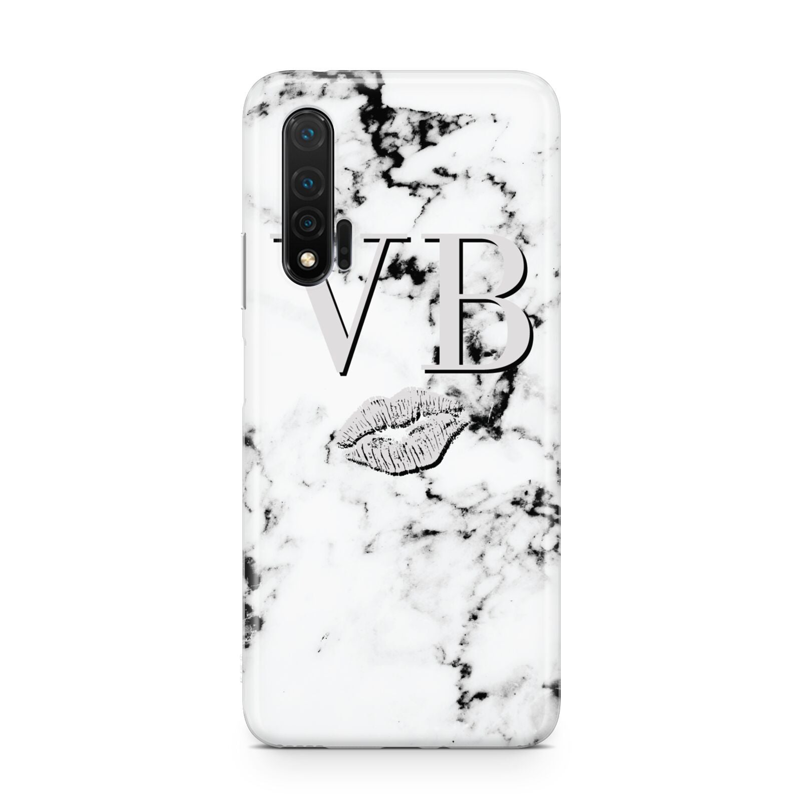 Personalised Lips Kiss Marble Initialed Huawei Nova 6 Phone Case