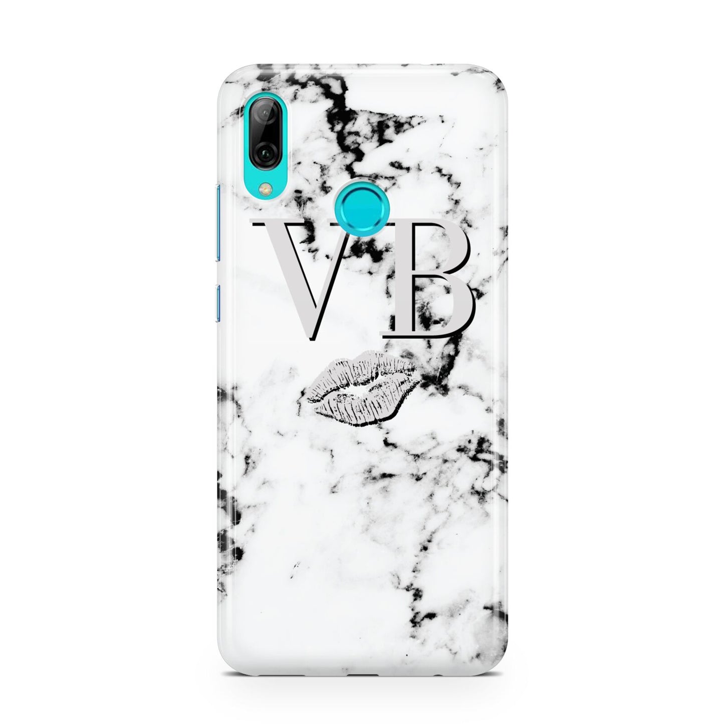 Personalised Lips Kiss Marble Initialed Huawei P Smart 2019 Case