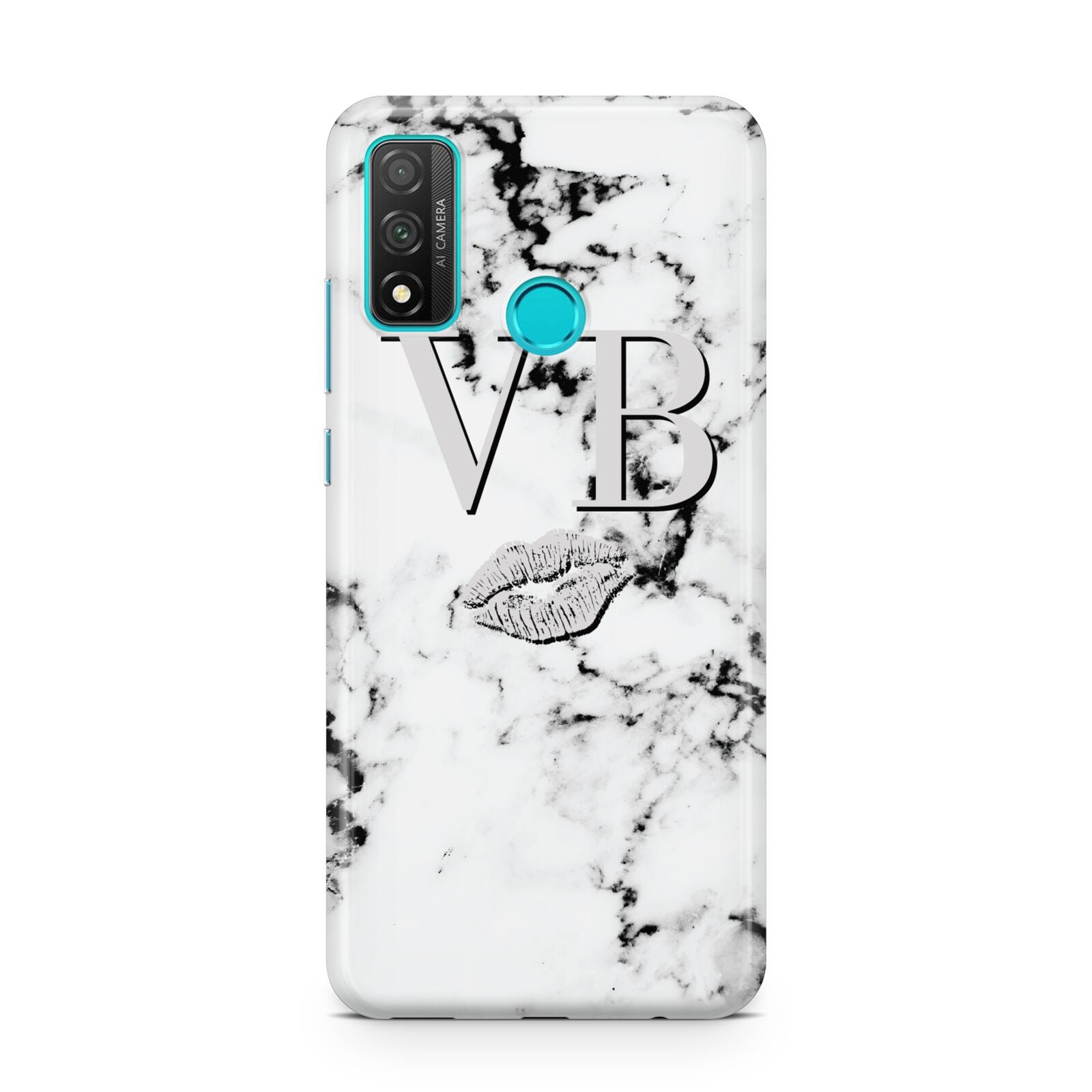 Personalised Lips Kiss Marble Initialed Huawei P Smart 2020