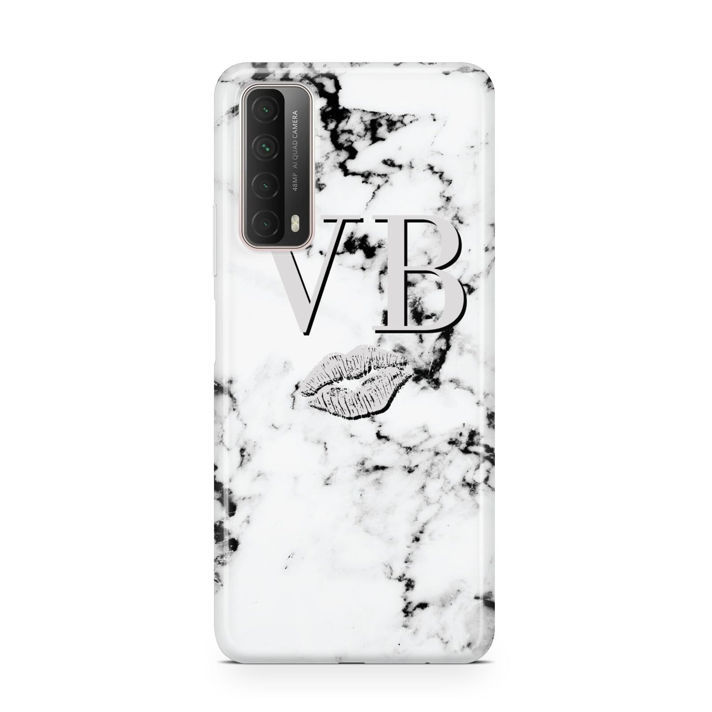 Personalised Lips Kiss Marble Initialed Huawei P Smart 2021