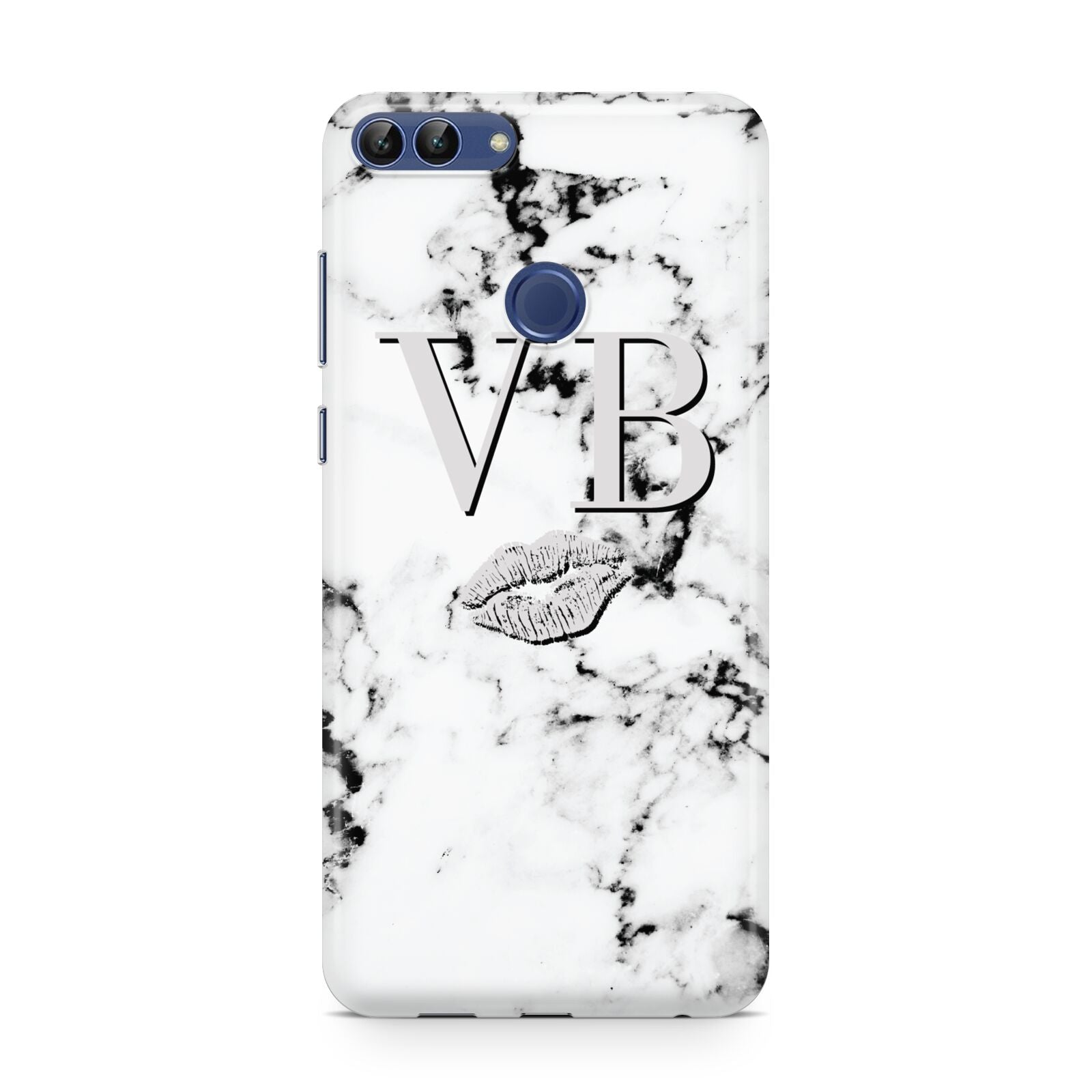 Personalised Lips Kiss Marble Initialed Huawei P Smart Case