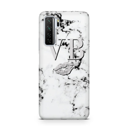 Personalised Lips Kiss Marble Initialed Huawei P40 Lite 5G Phone Case