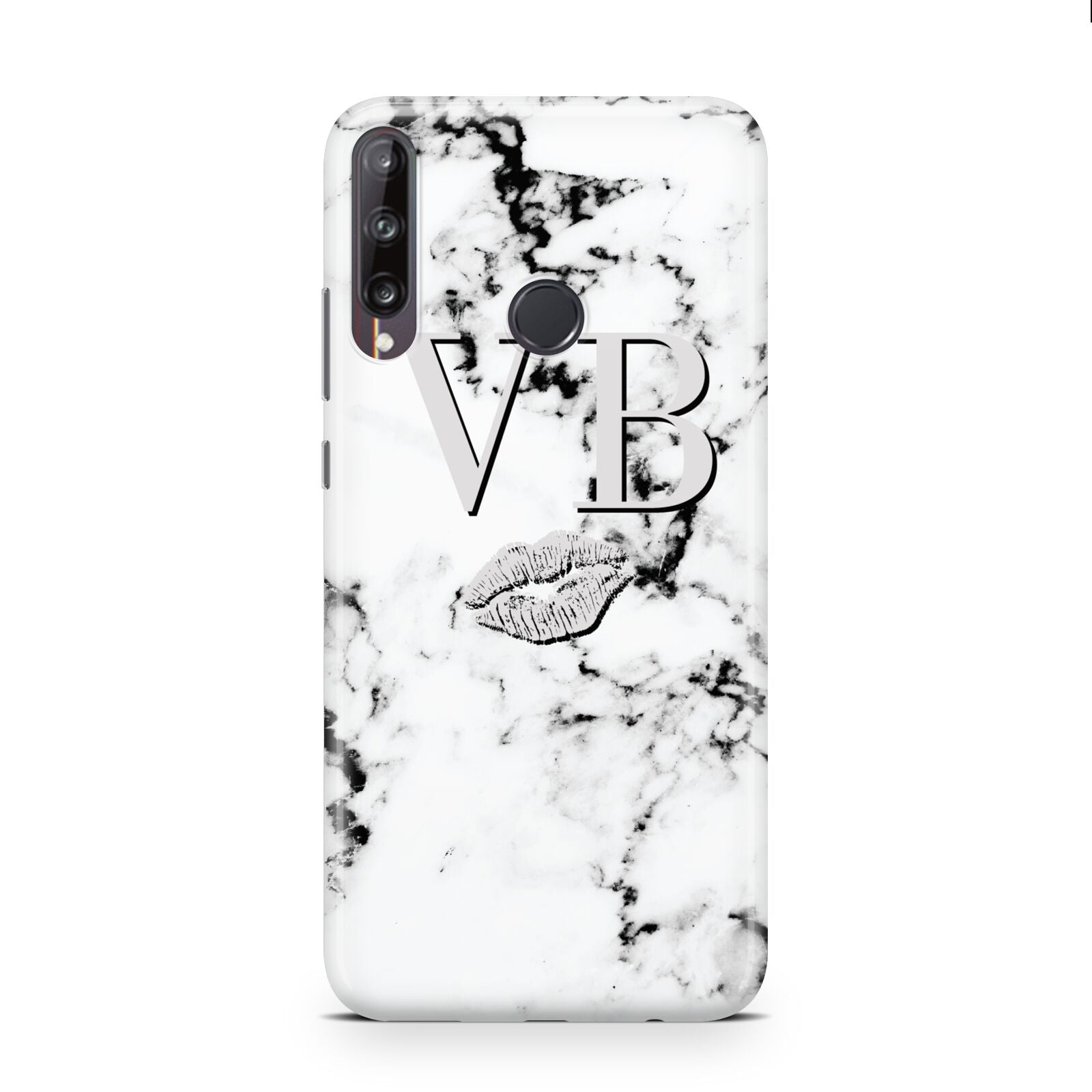 Personalised Lips Kiss Marble Initialed Huawei P40 Lite E Phone Case