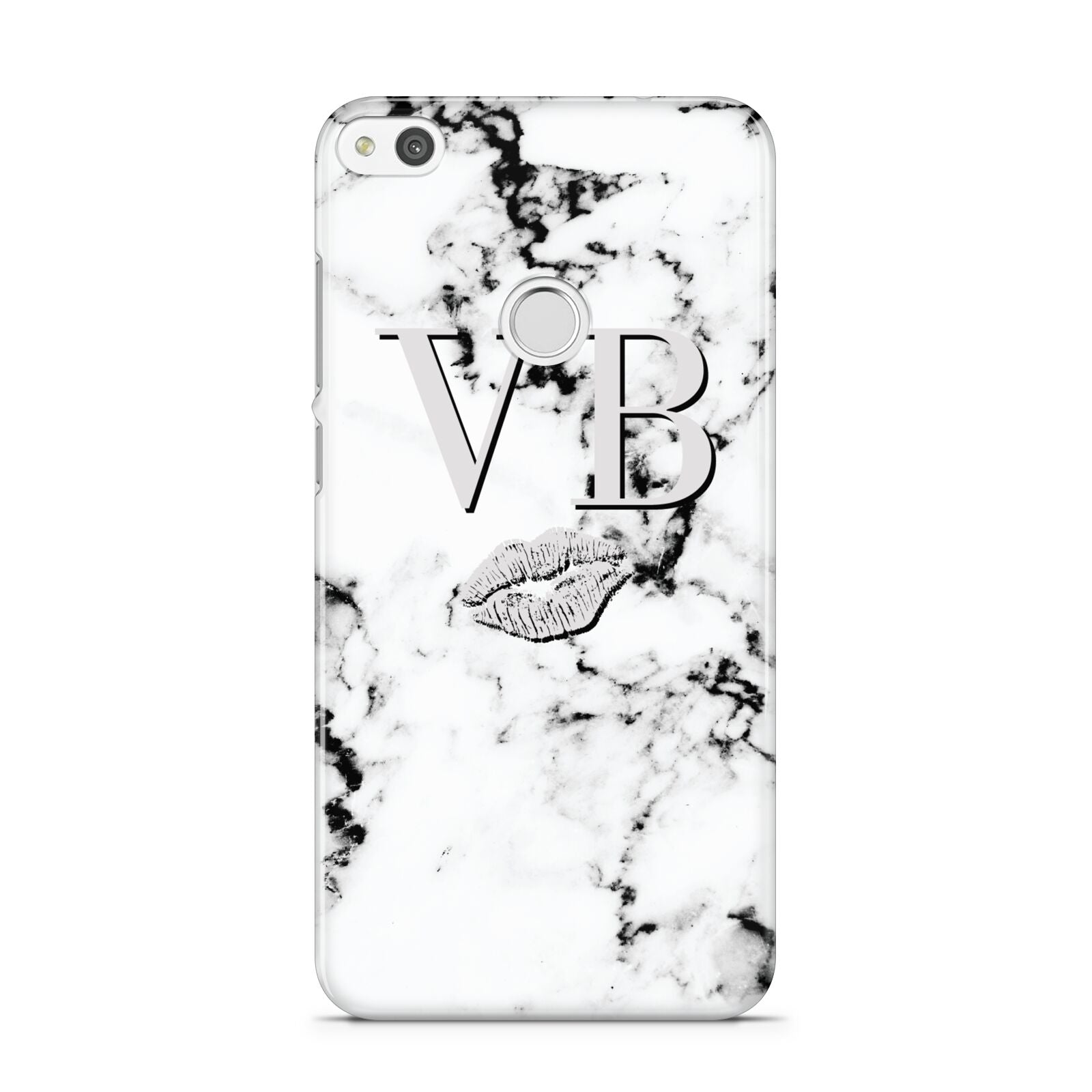 Personalised Lips Kiss Marble Initialed Huawei P8 Lite Case