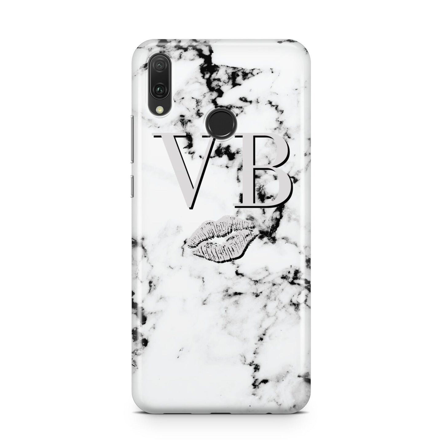 Personalised Lips Kiss Marble Initialed Huawei Y9 2019