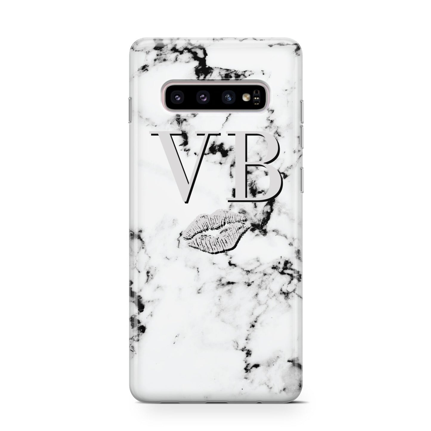 Personalised Lips Kiss Marble Initialed Protective Samsung Galaxy Case