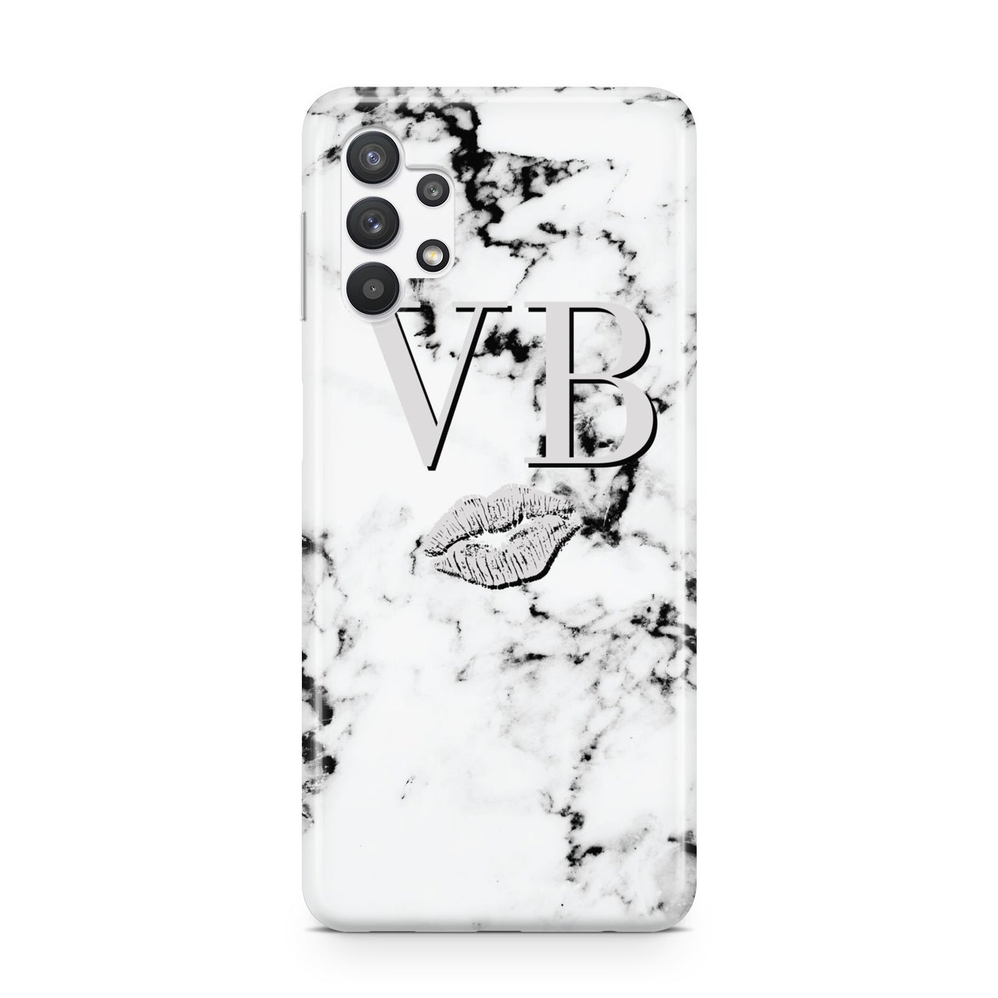 Personalised Lips Kiss Marble Initialed Samsung A32 5G Case