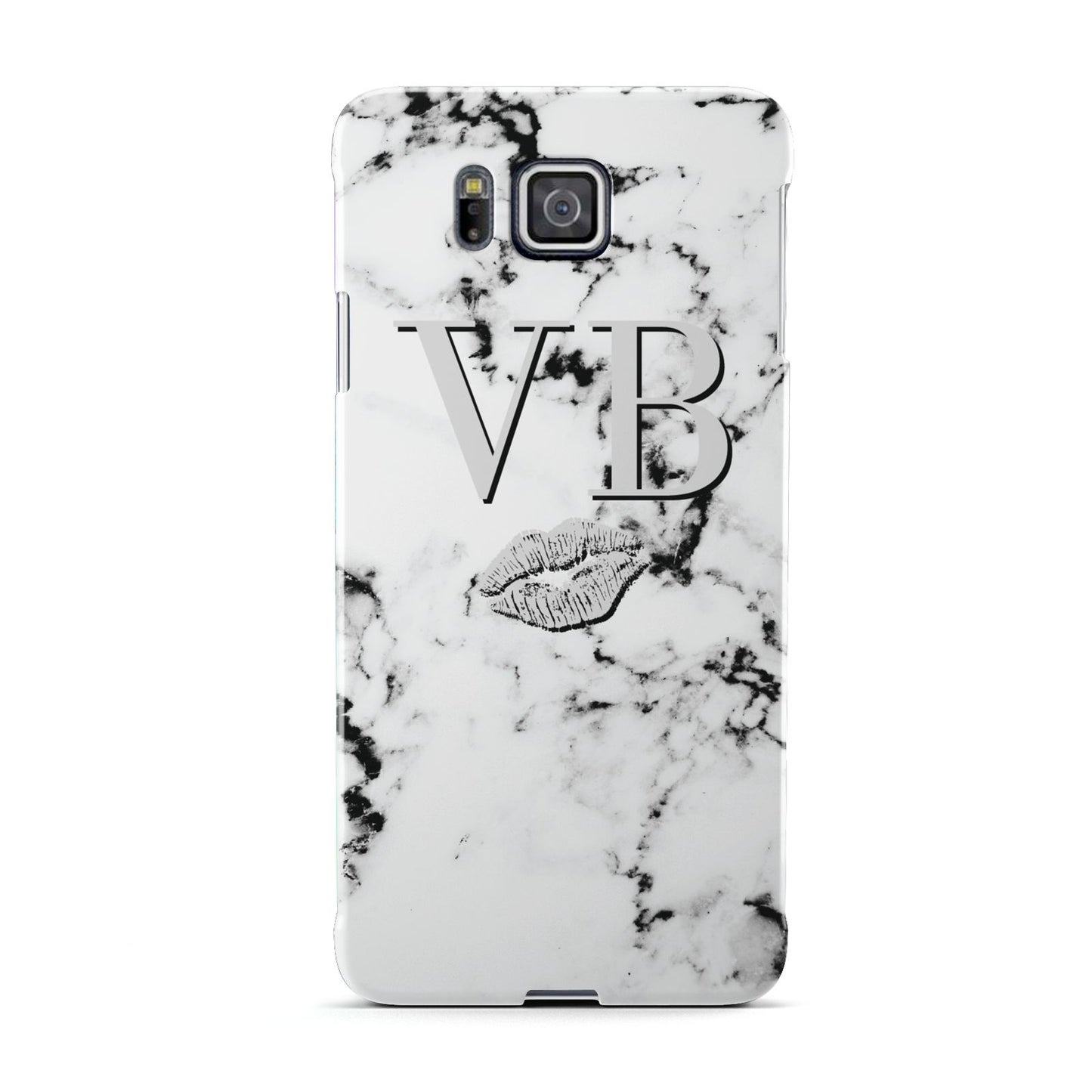 Personalised Lips Kiss Marble Initialed Samsung Galaxy Alpha Case