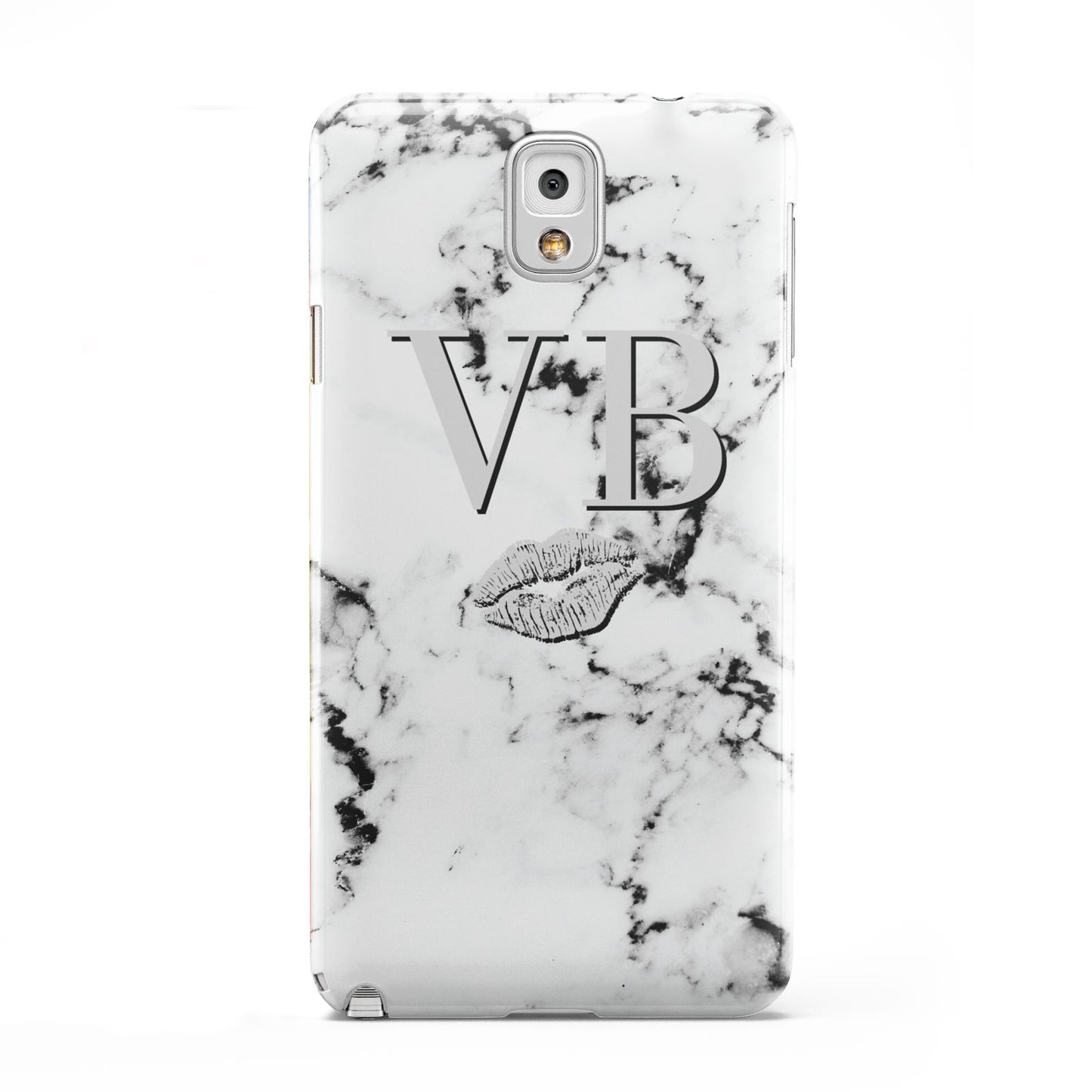 Personalised Lips Kiss Marble Initialed Samsung Galaxy Note 3 Case