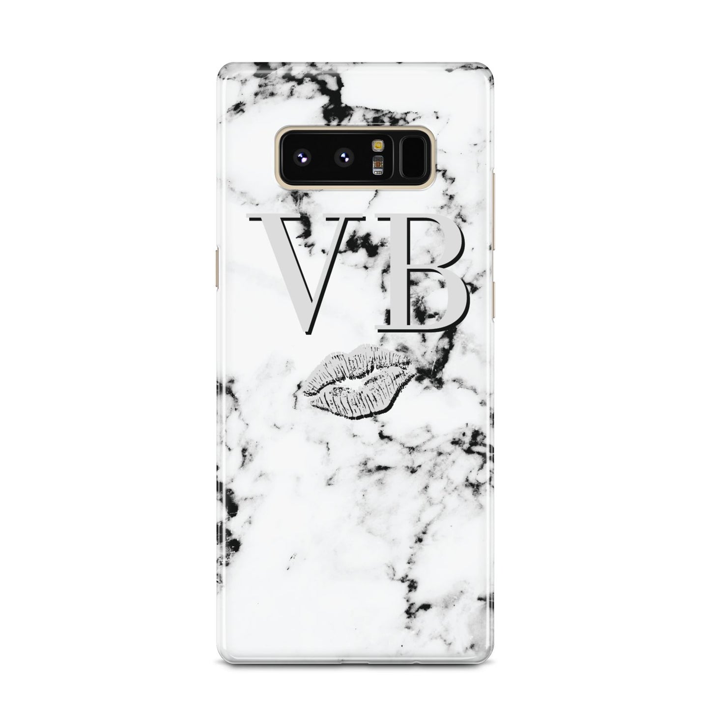 Personalised Lips Kiss Marble Initialed Samsung Galaxy Note 8 Case