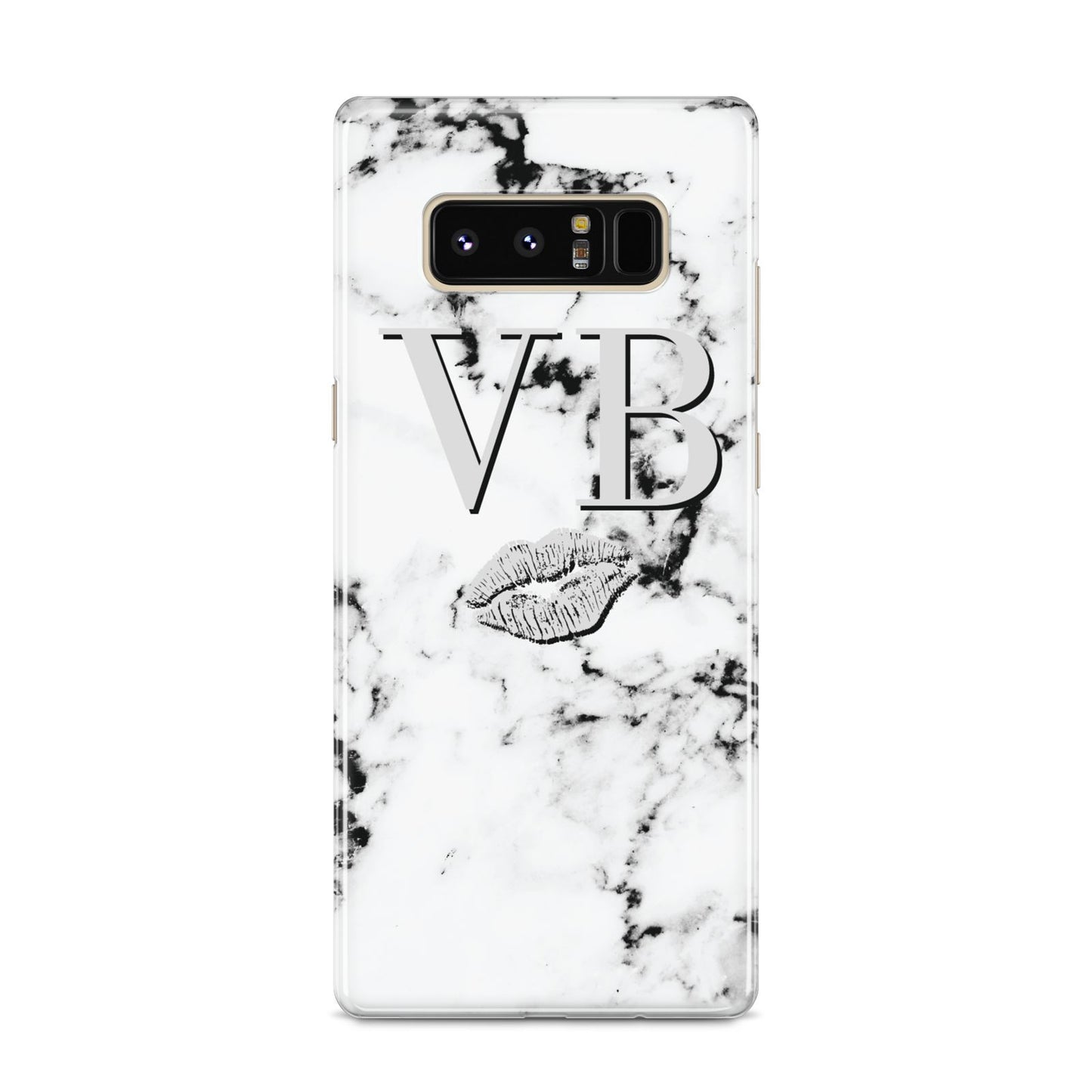 Personalised Lips Kiss Marble Initialed Samsung Galaxy S8 Case