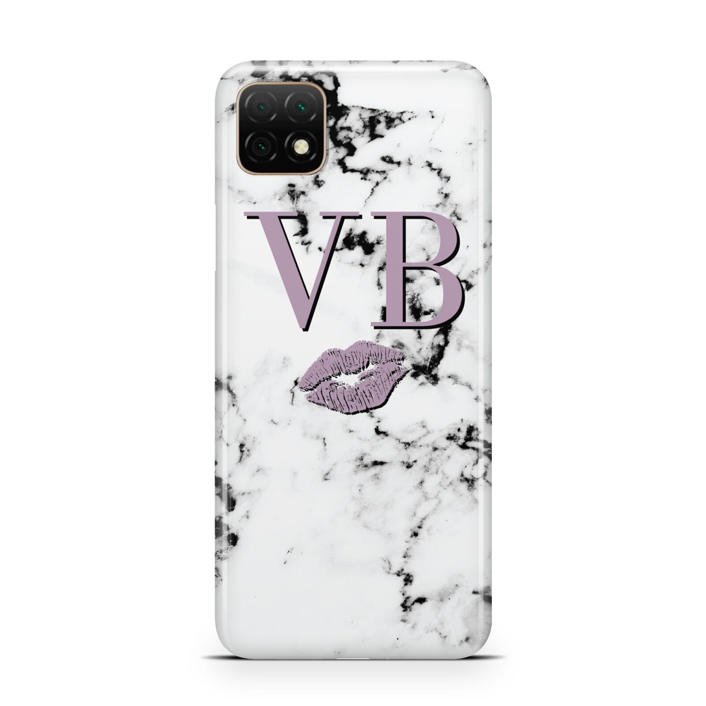 Personalised Lipstick Kiss Initials Marble Huawei Enjoy 20 Phone Case