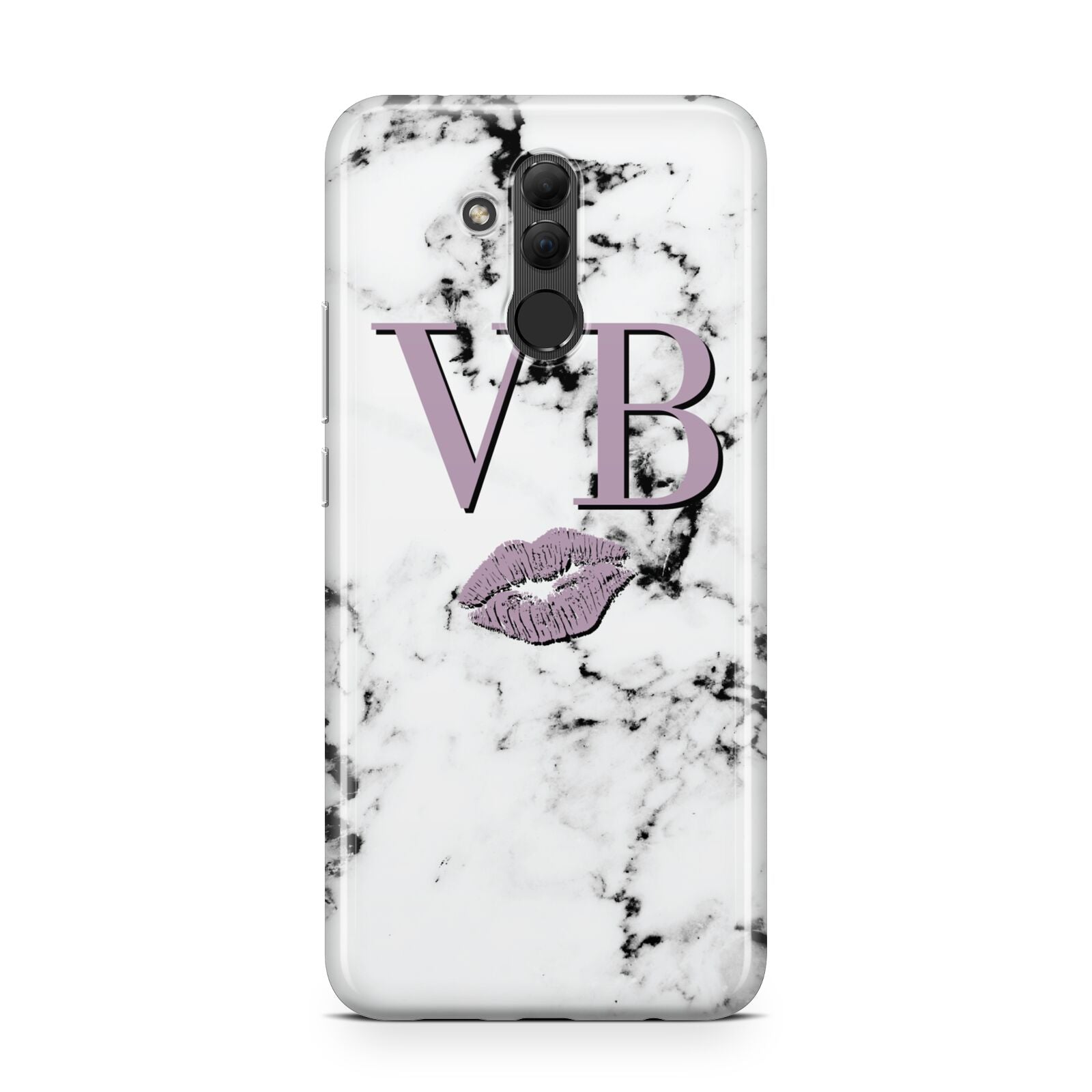 Personalised Lipstick Kiss Initials Marble Huawei Mate 20 Lite