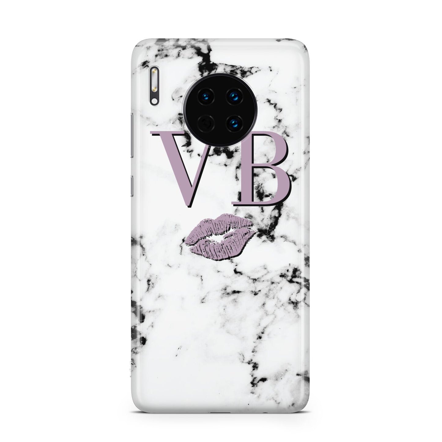 Personalised Lipstick Kiss Initials Marble Huawei Mate 30