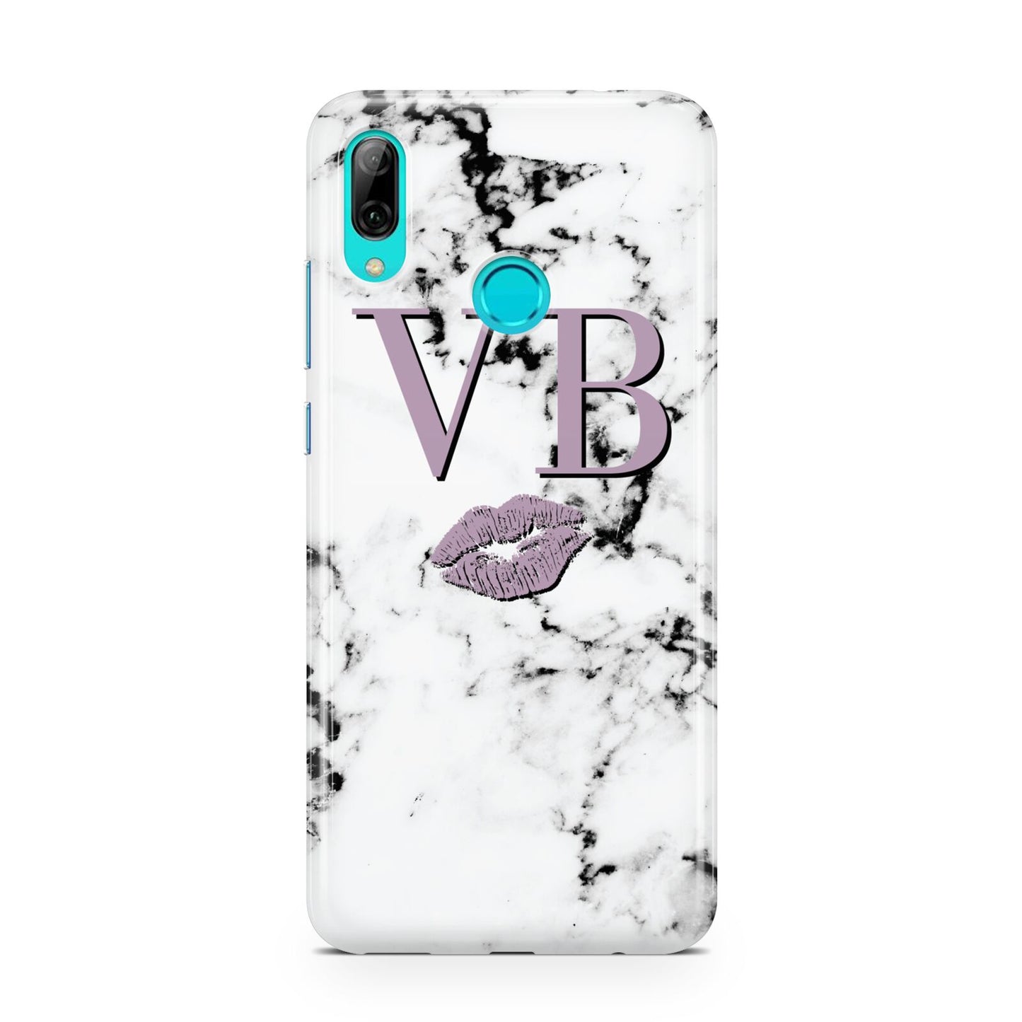 Personalised Lipstick Kiss Initials Marble Huawei P Smart 2019 Case