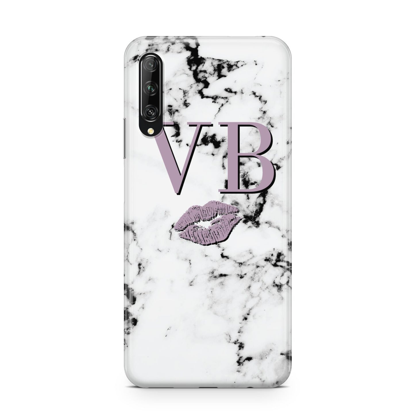 Personalised Lipstick Kiss Initials Marble Huawei P Smart Pro 2019