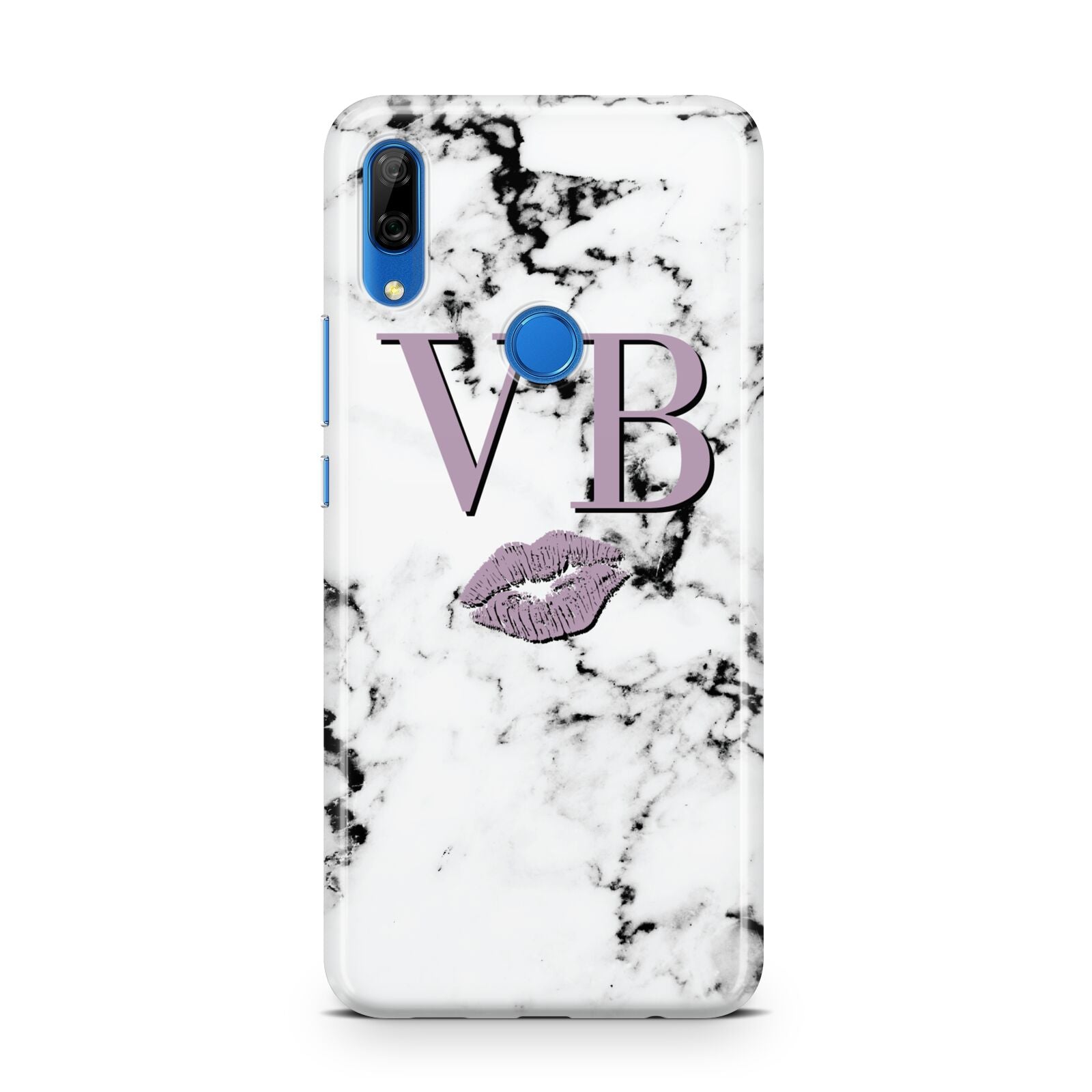 Personalised Lipstick Kiss Initials Marble Huawei P Smart Z