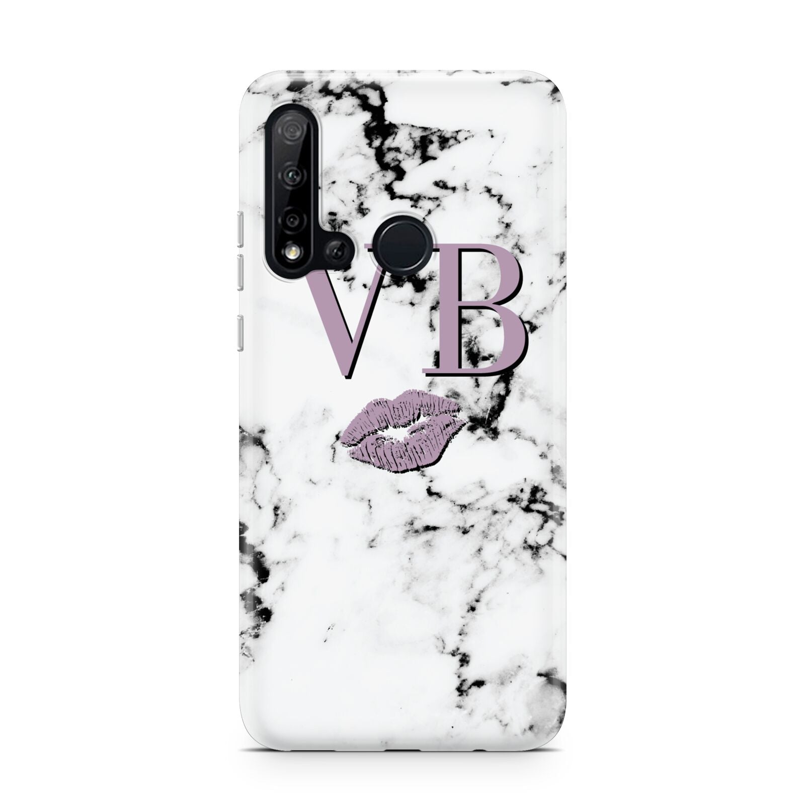 Personalised Lipstick Kiss Initials Marble Huawei P20 Lite 5G Phone Case