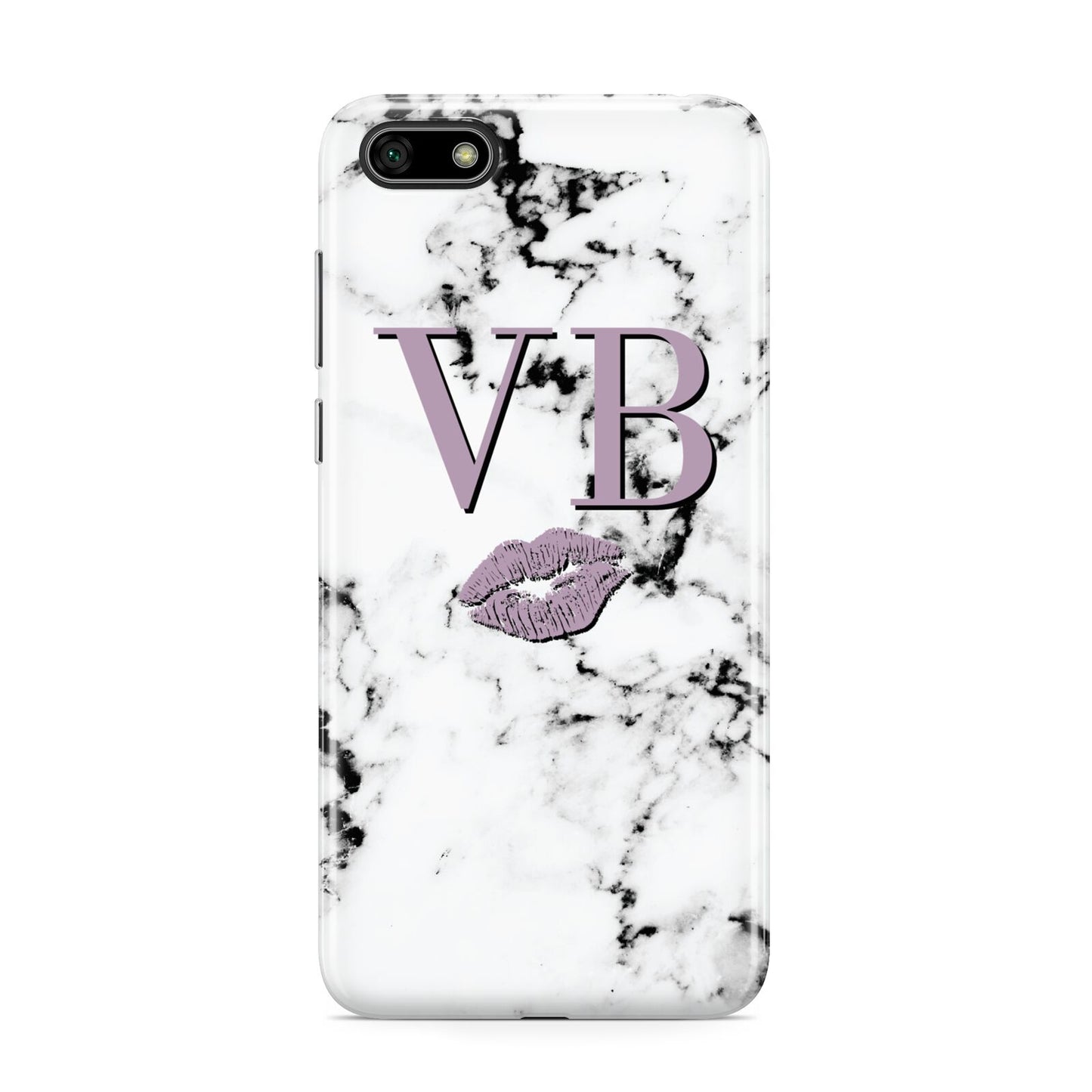 Personalised Lipstick Kiss Initials Marble Huawei Y5 Prime 2018 Phone Case