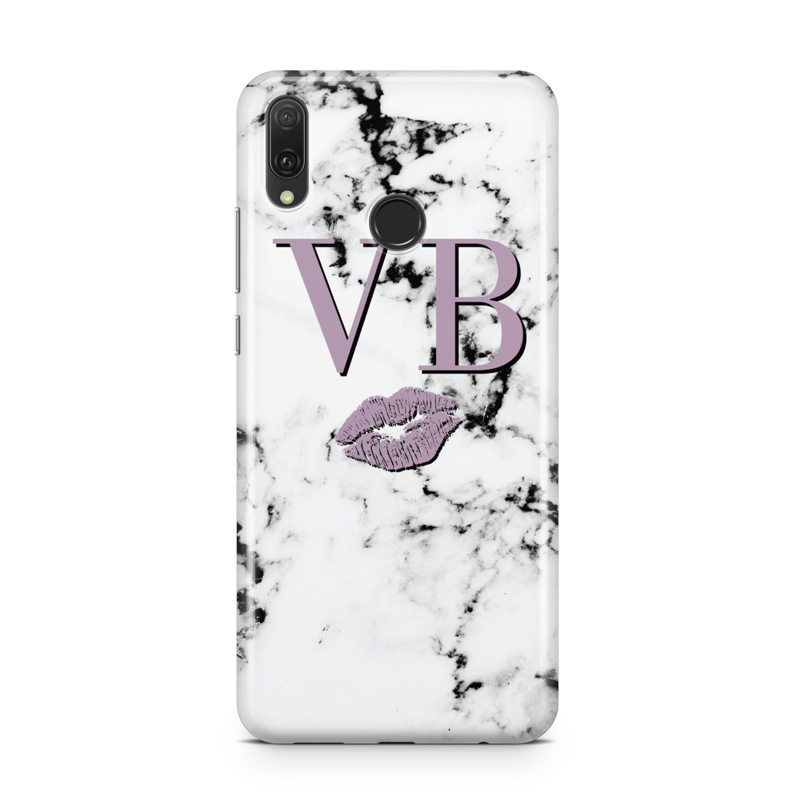 Personalised Lipstick Kiss Initials Marble Huawei Y9 2019