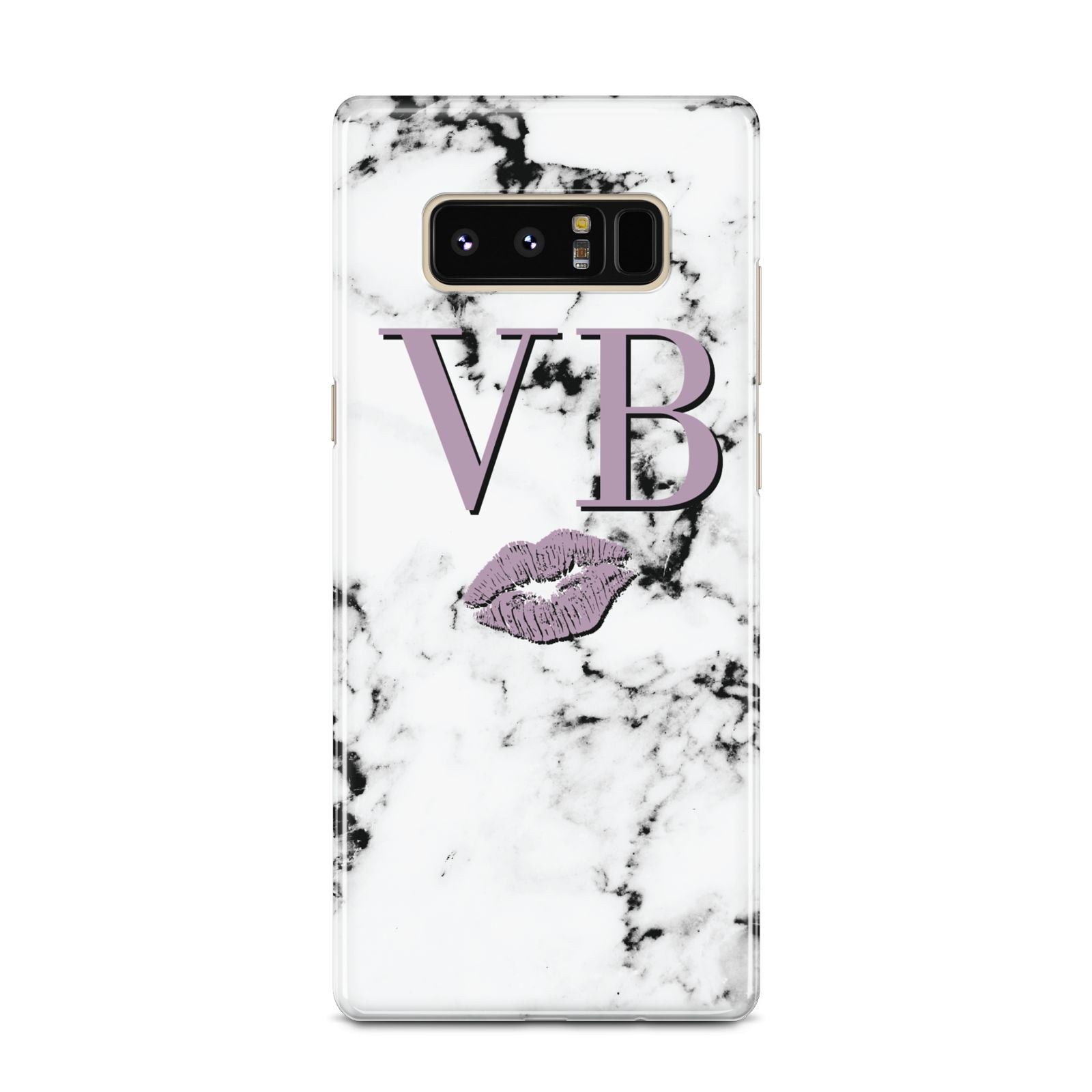 Personalised Lipstick Kiss Initials Marble Samsung Galaxy Note 8 Case