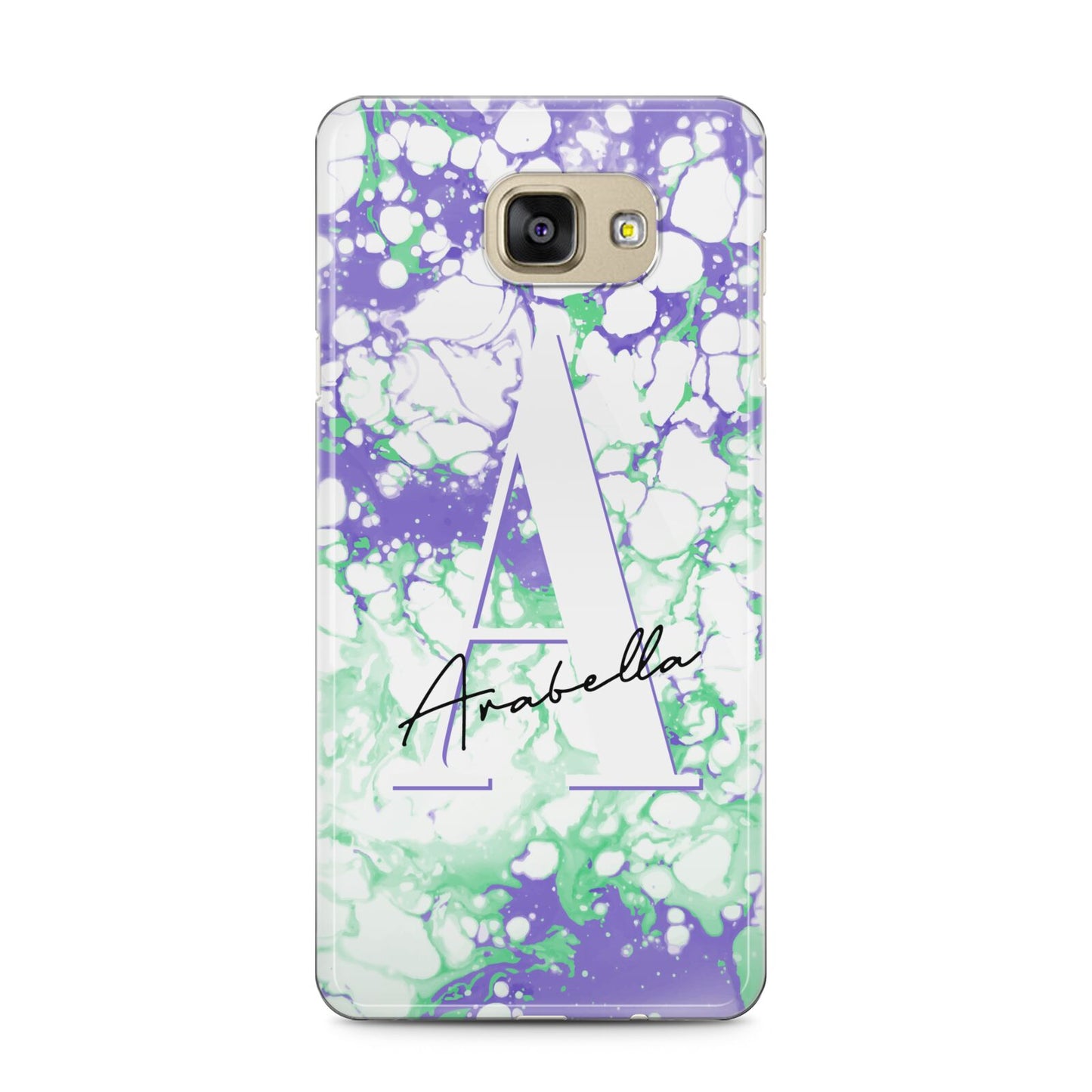 Personalised Liquid Marble Samsung Galaxy A5 2016 Case on gold phone