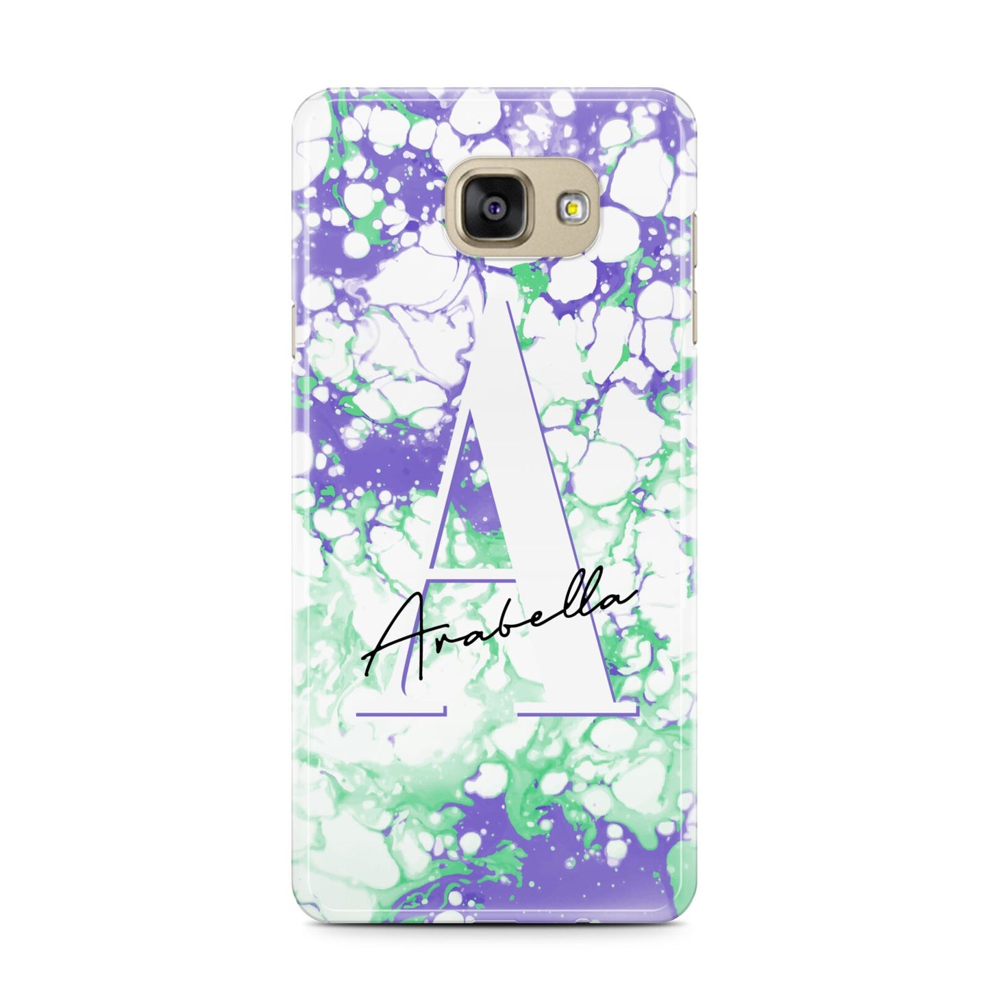Personalised Liquid Marble Samsung Galaxy A7 2016 Case on gold phone
