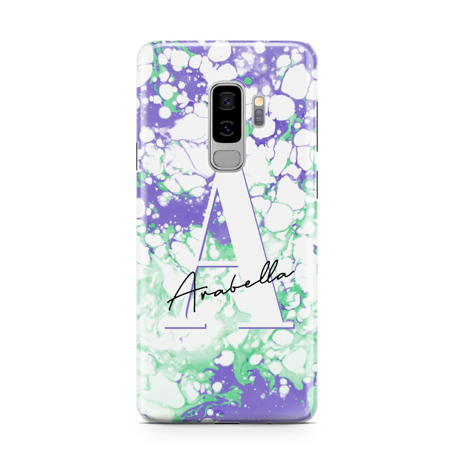 Personalised Liquid Marble Samsung Galaxy S9 Plus Case on Silver phone