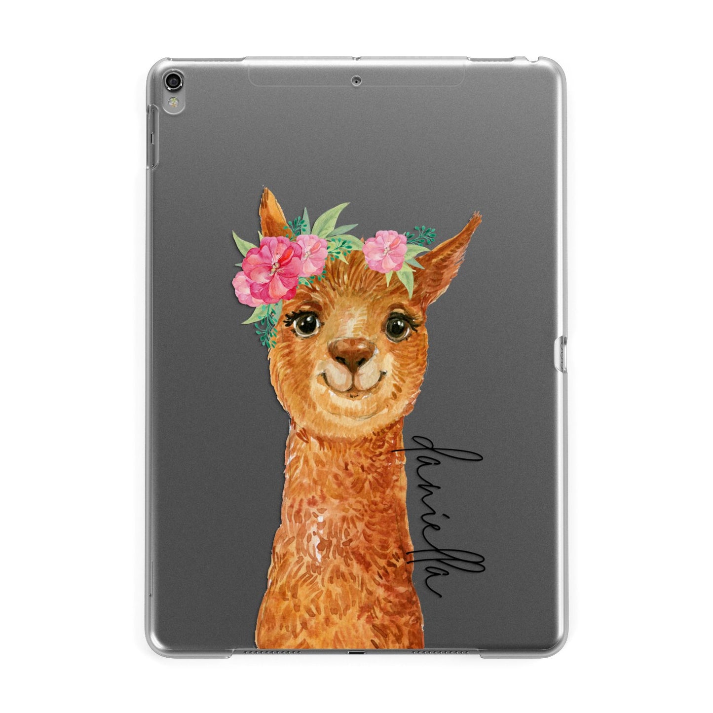 Personalised Llama Apple iPad Grey Case