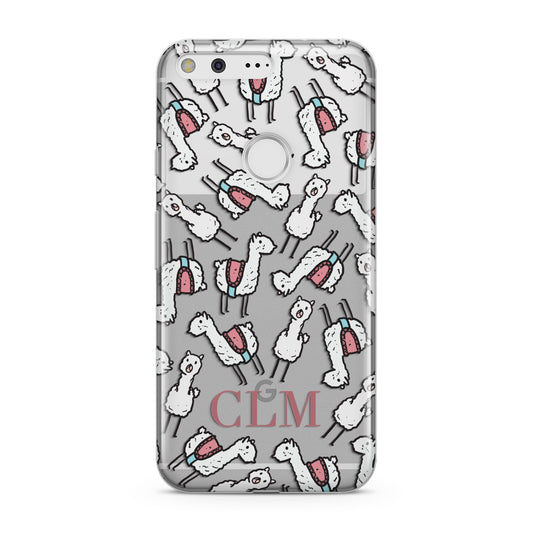 Personalised Llama Initials Monogram Google Pixel Case