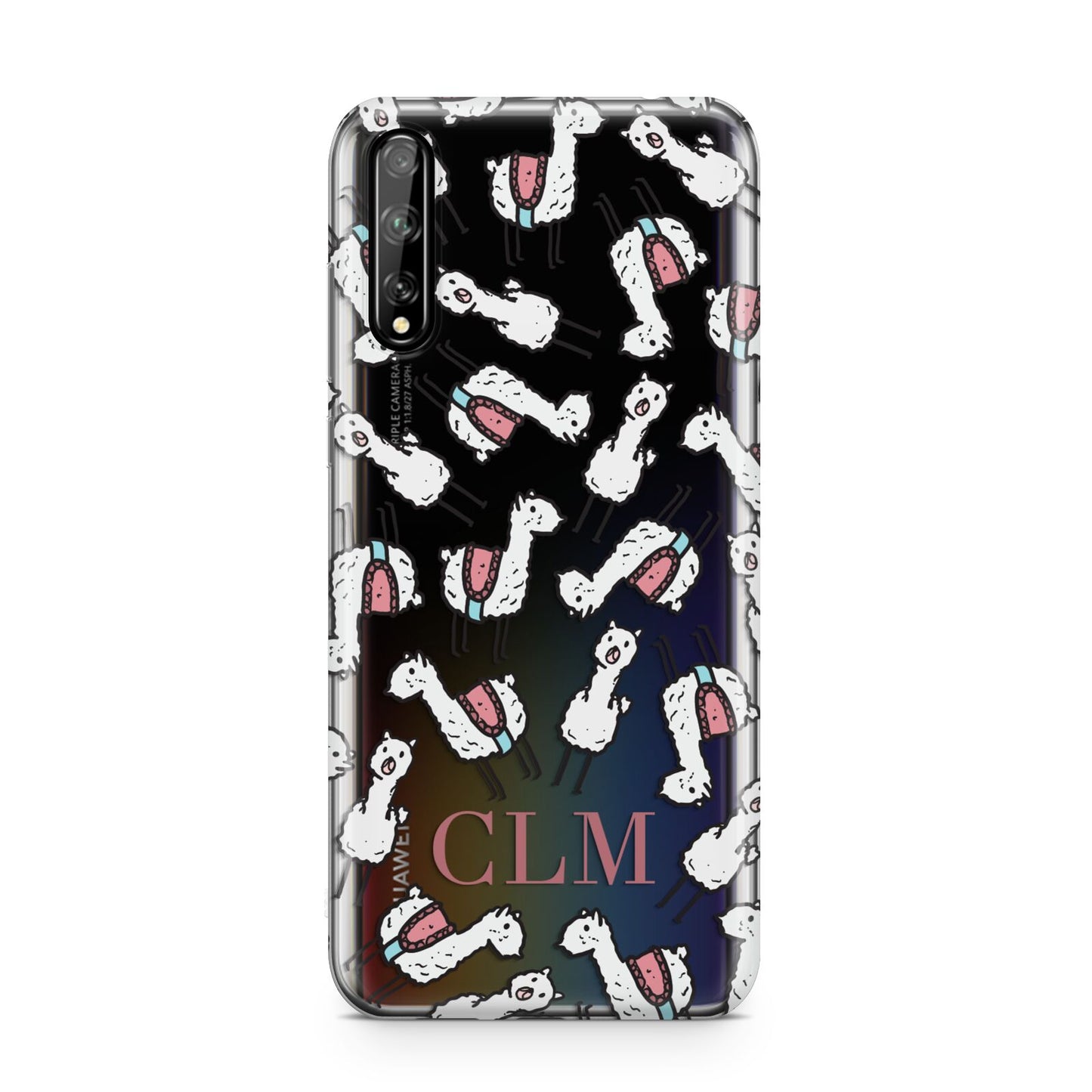 Personalised Llama Initials Monogram Huawei Enjoy 10s Phone Case