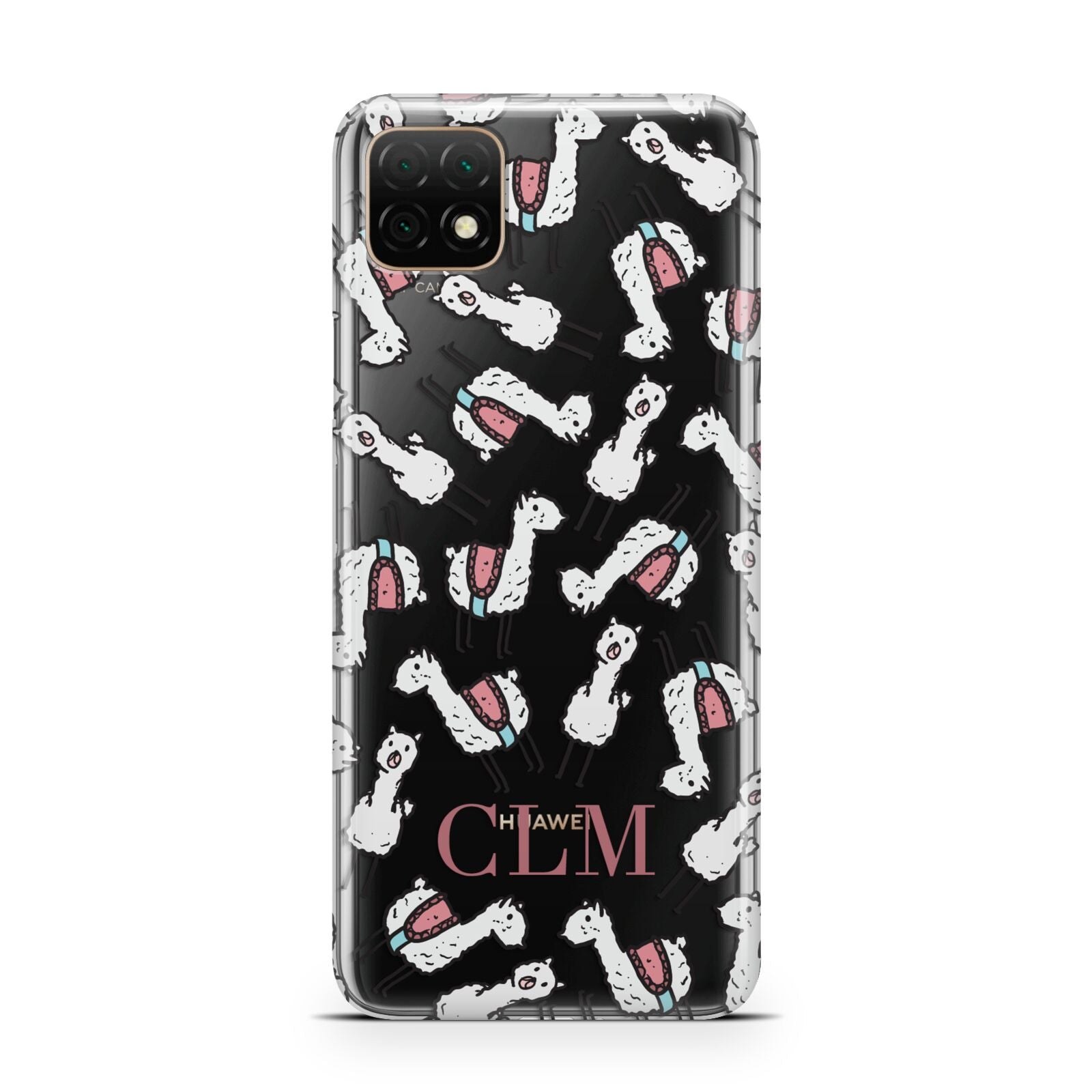 Personalised Llama Initials Monogram Huawei Enjoy 20 Phone Case